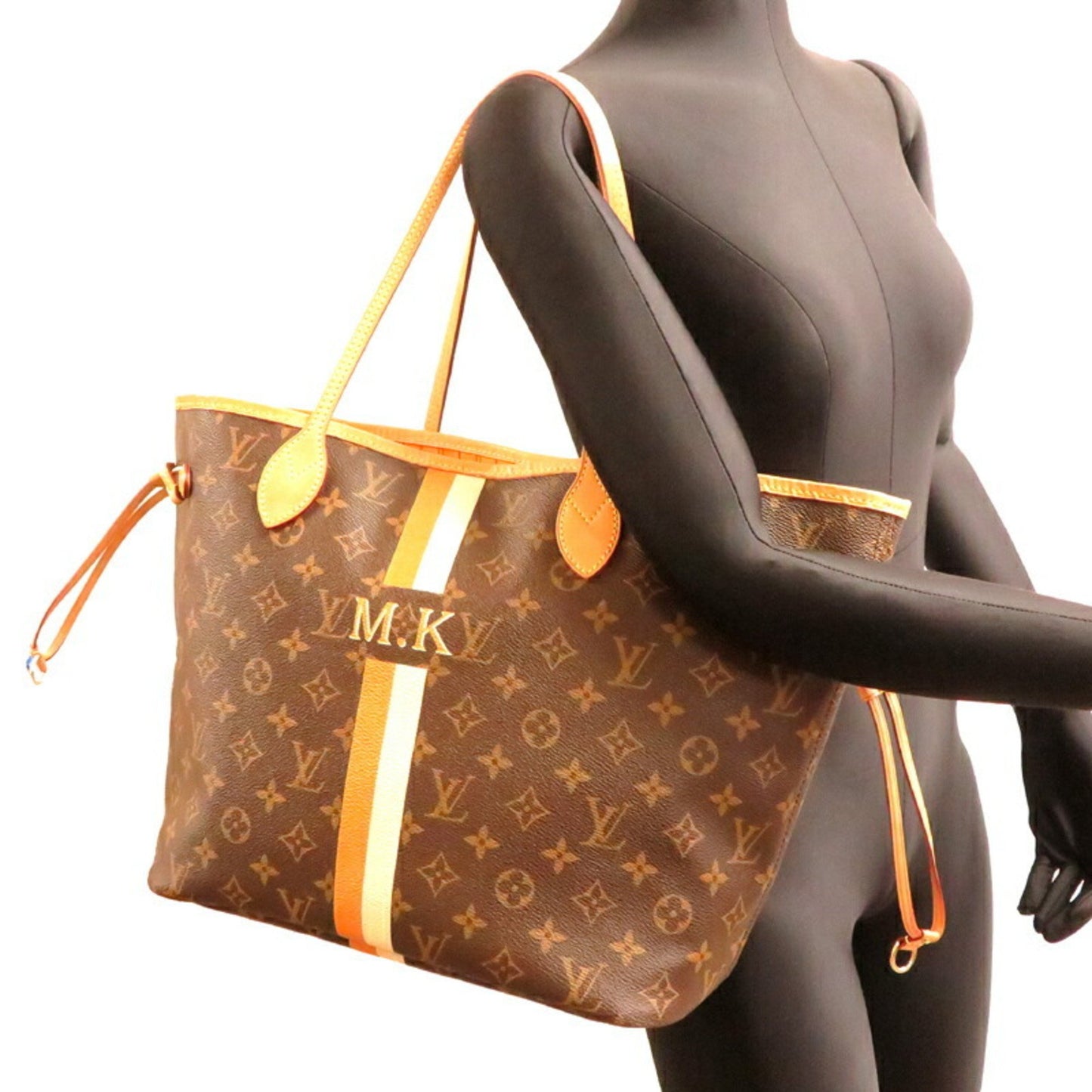 Louis Vuitton Neverfull MM, Brown, Canvas, tote