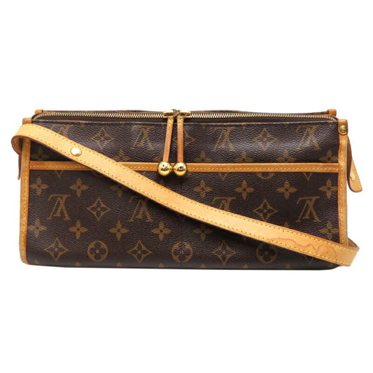 Louis Vuitton Popincourt, Brown, Canvas, shoulder