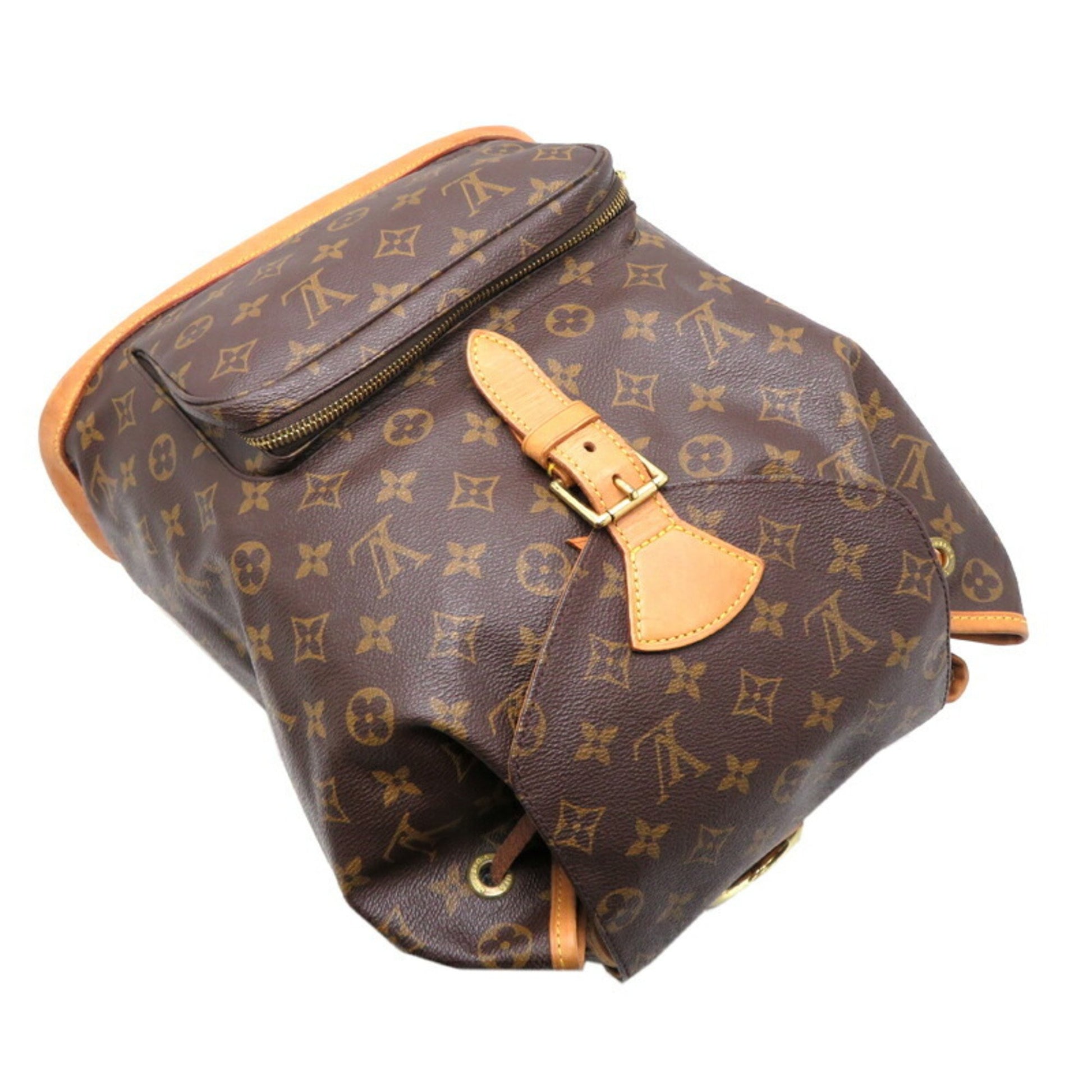 Louis Vuitton Montsouris GM, Brown, Canvas, backpack