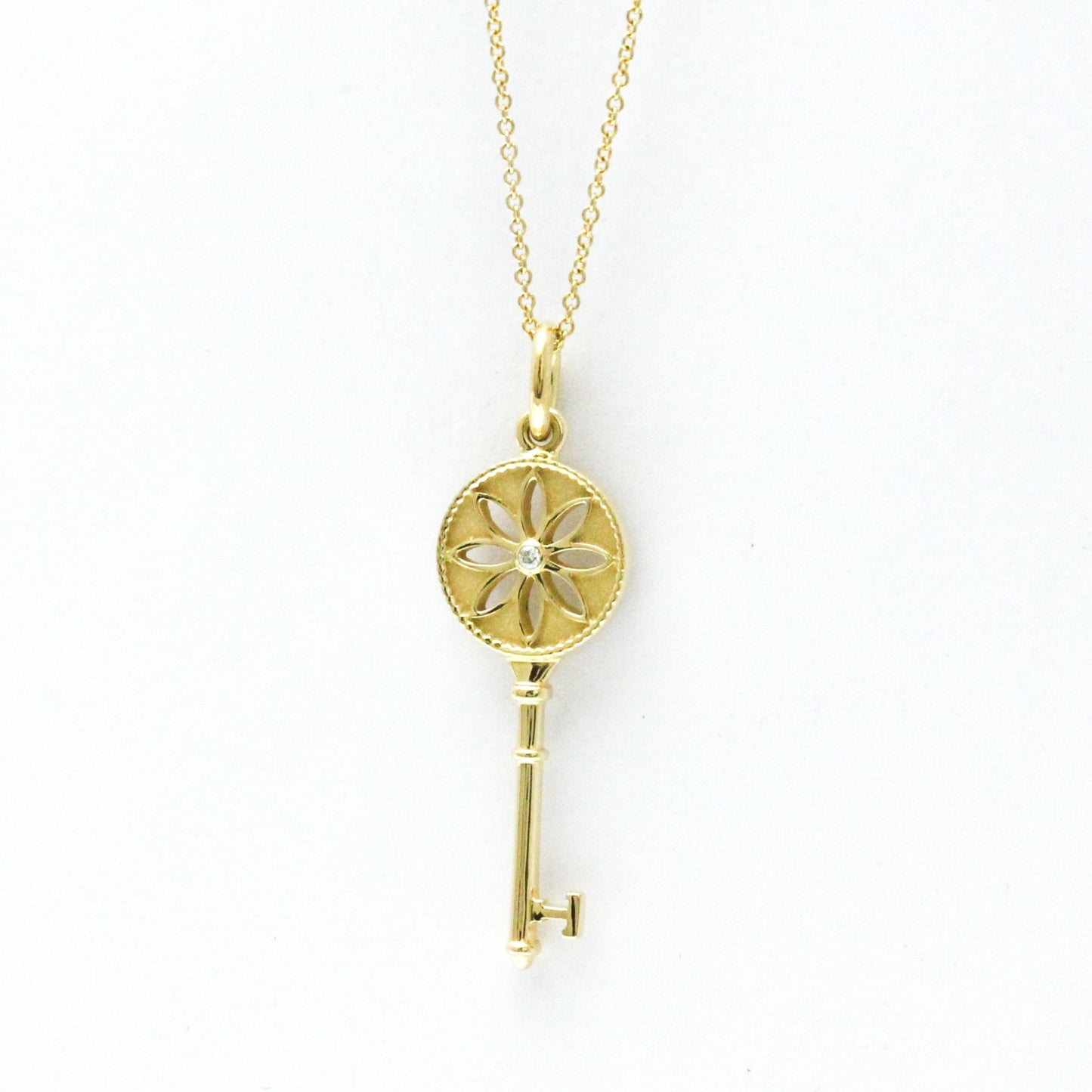 Tiffany & Co Daisy Key, Gold, Yellow Gold, necklace