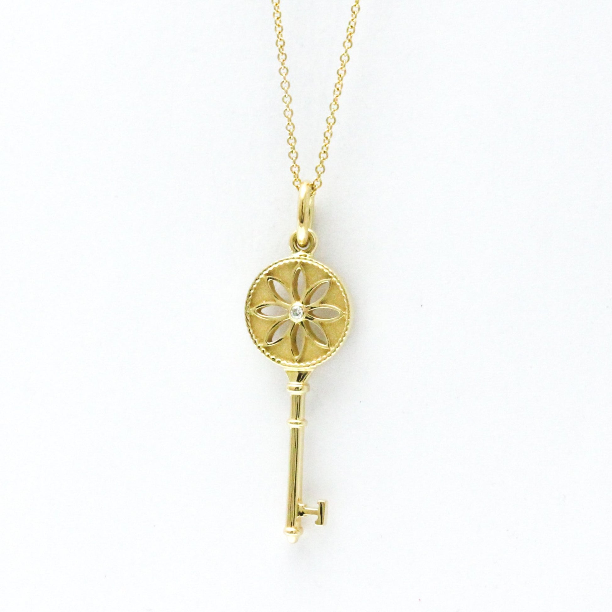 Tiffany & Co Daisy Key, Gold, Yellow Gold, necklace