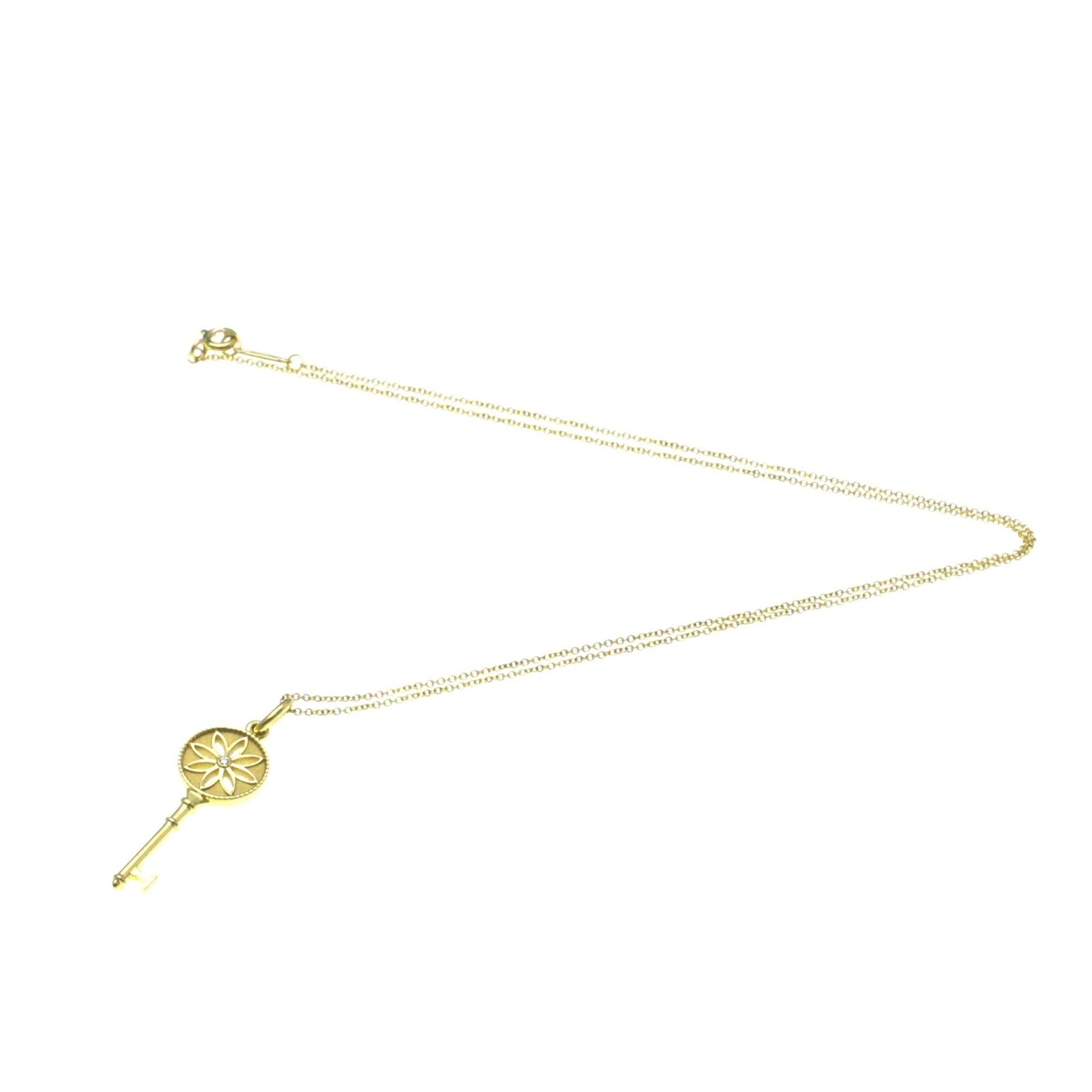 Tiffany & Co Daisy Key, Gold, Yellow Gold, necklace