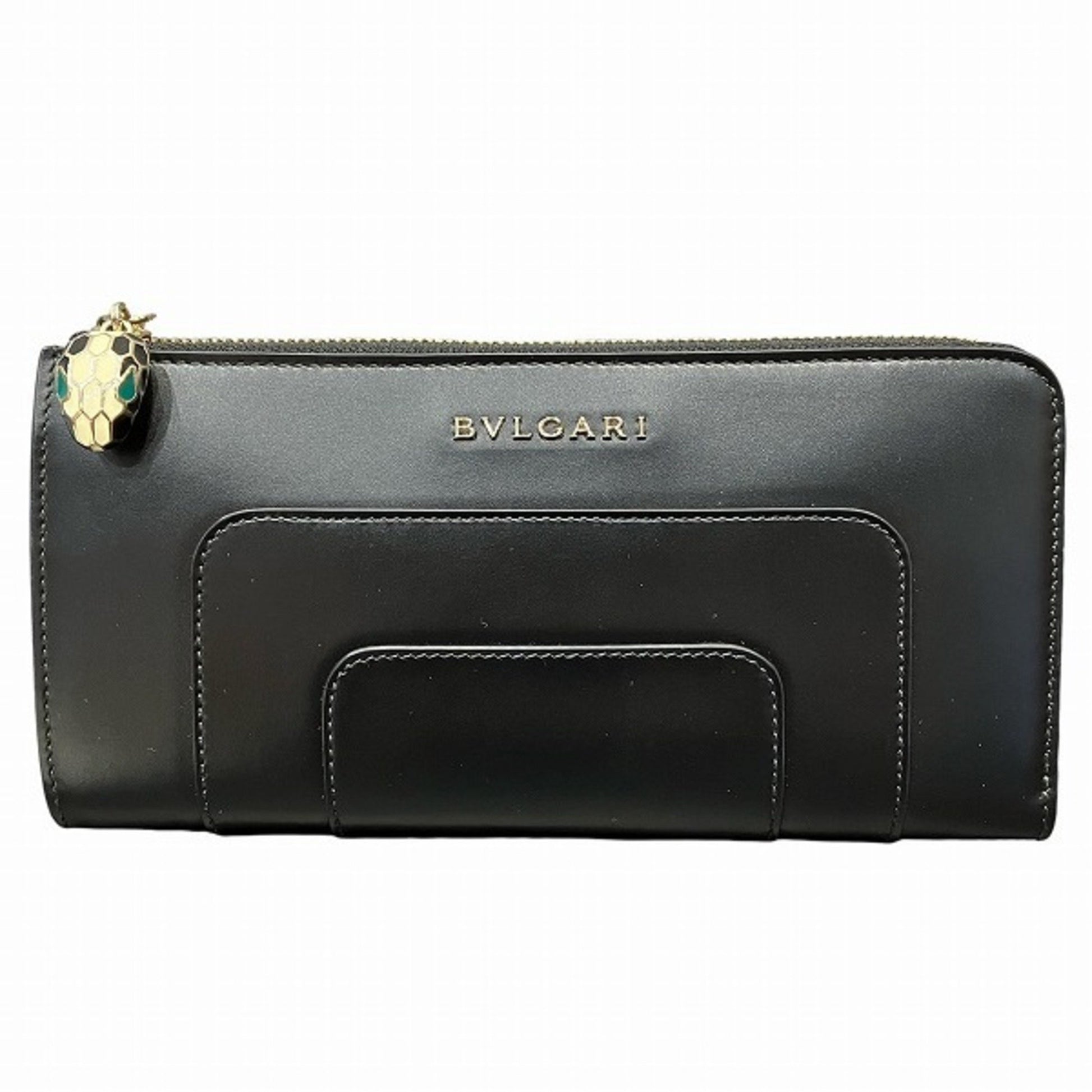 Bulgari Serpenti, Black, Leather, wallet