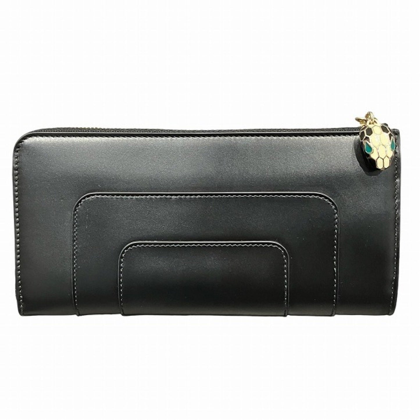 Bulgari Serpenti, Black, Leather, wallet