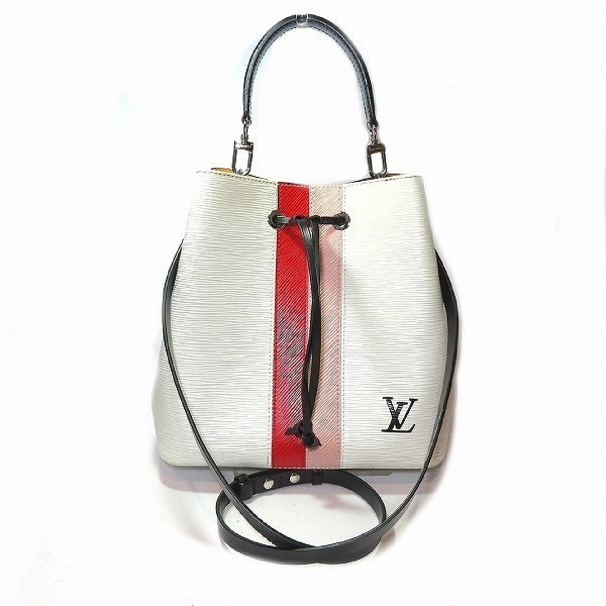 Louis Vuitton NéoNoé, White, Leather, handbag