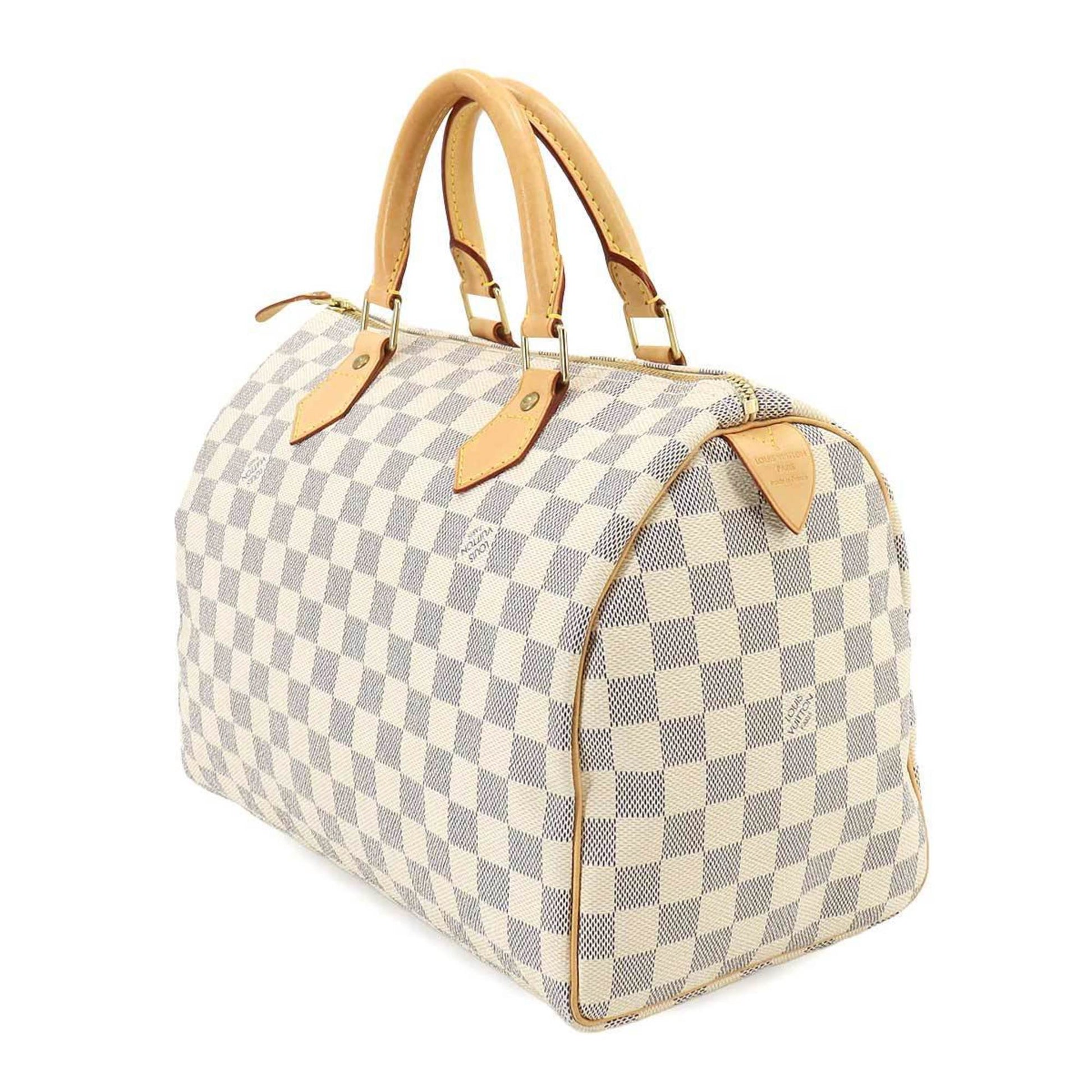 Louis Vuitton Speedy 30, White, Canvas, handbag