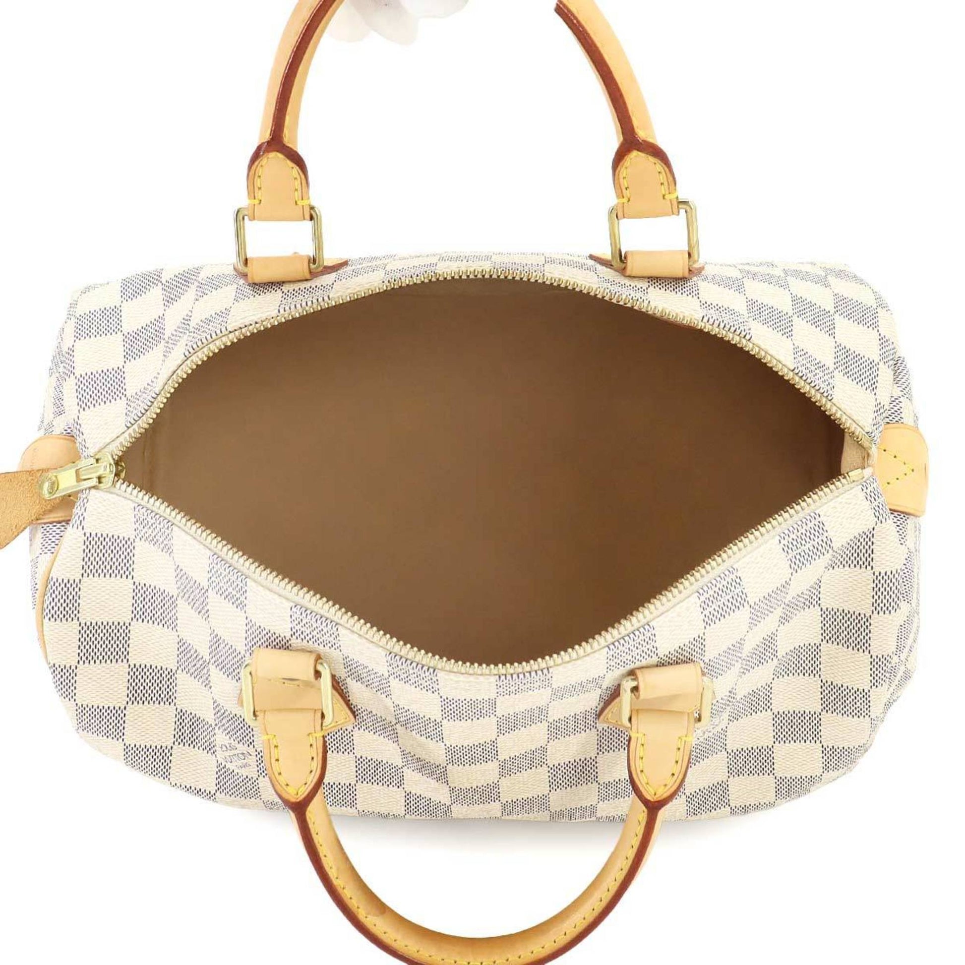 Louis Vuitton Speedy 30, White, Canvas, handbag