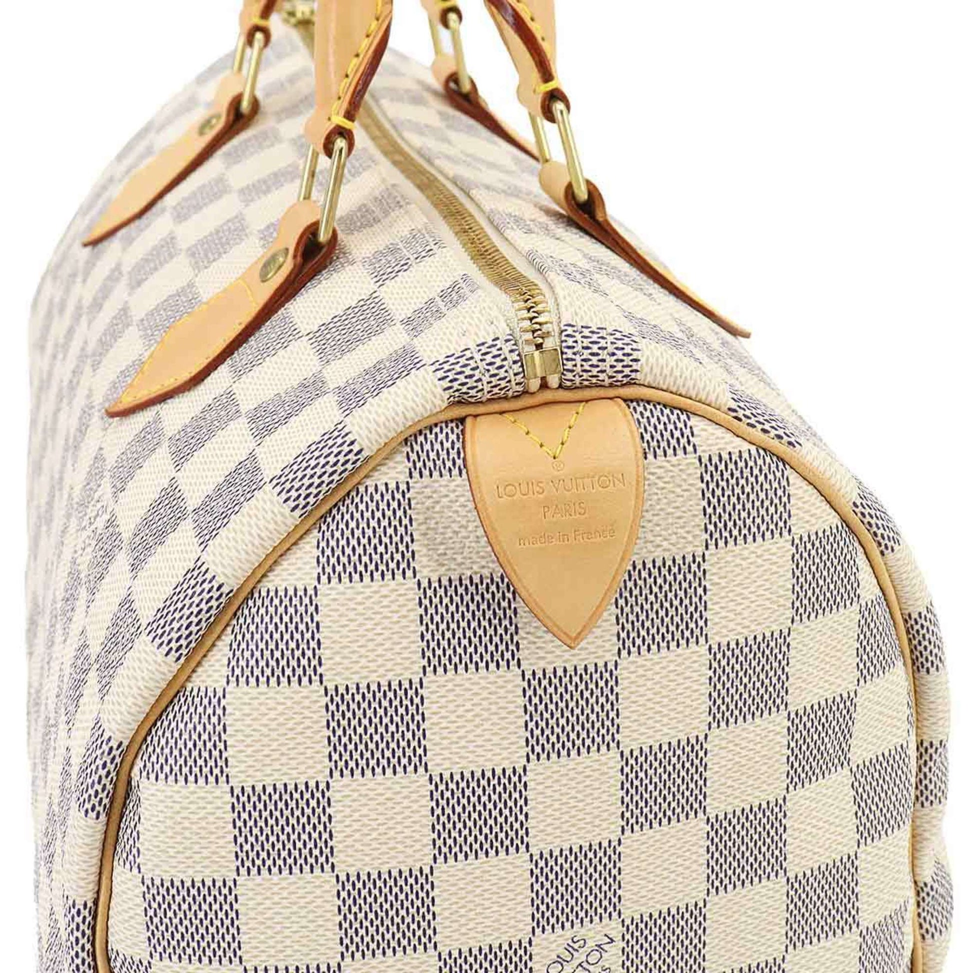 Louis Vuitton Speedy 30, White, Canvas, handbag