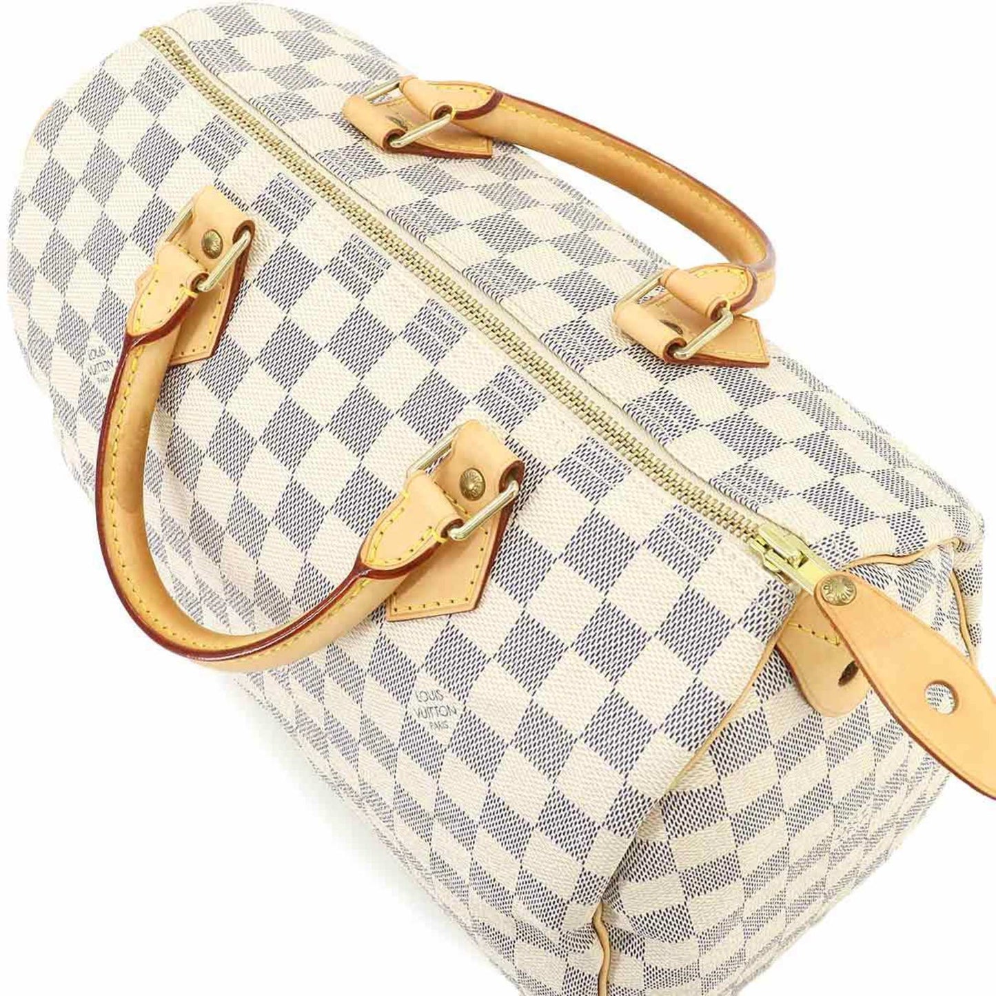 Louis Vuitton Speedy 30, White, Canvas, handbag