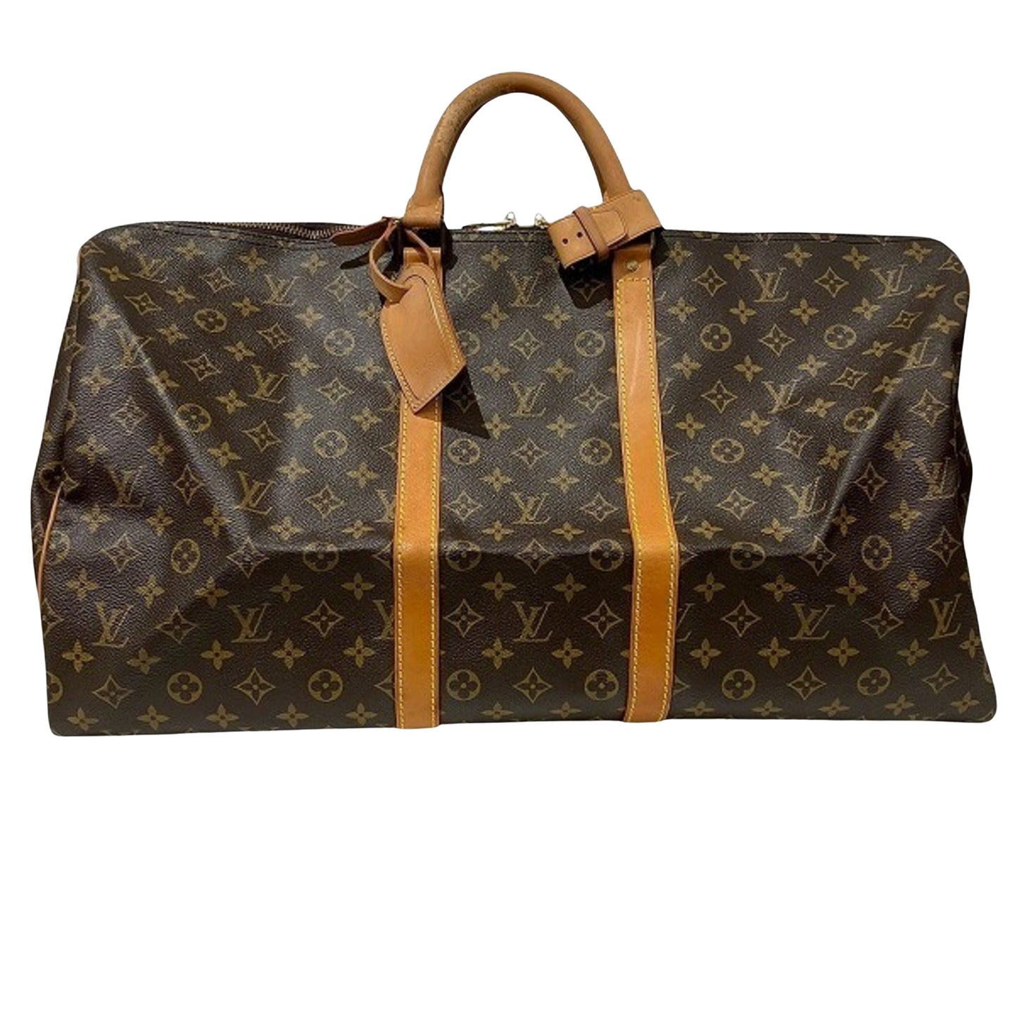 Louis Vuitton Keepall 55, Brown, Canvas, travel