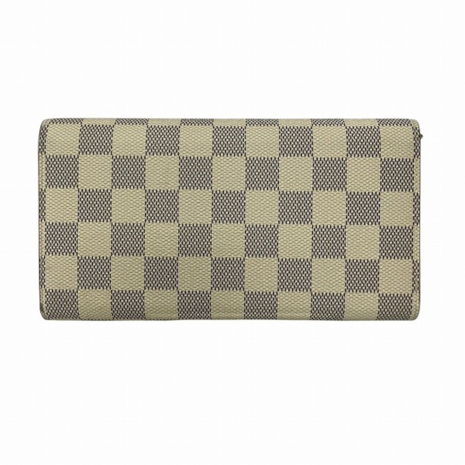 Louis Vuitton Portefeuille Sarah, White, Canvas, wallet