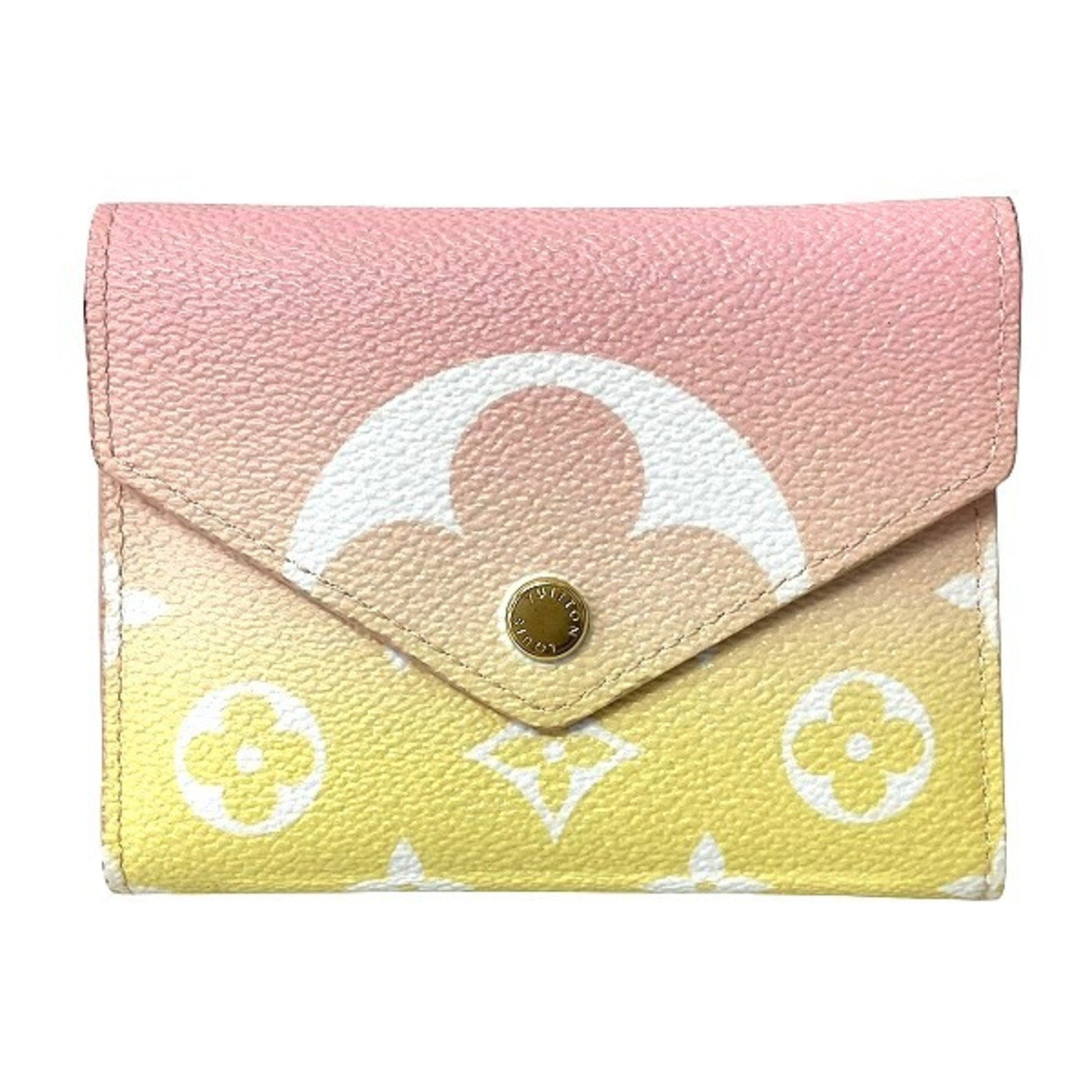 Louis Vuitton Portefeuille Victorine, Pink, Canvas, wallet