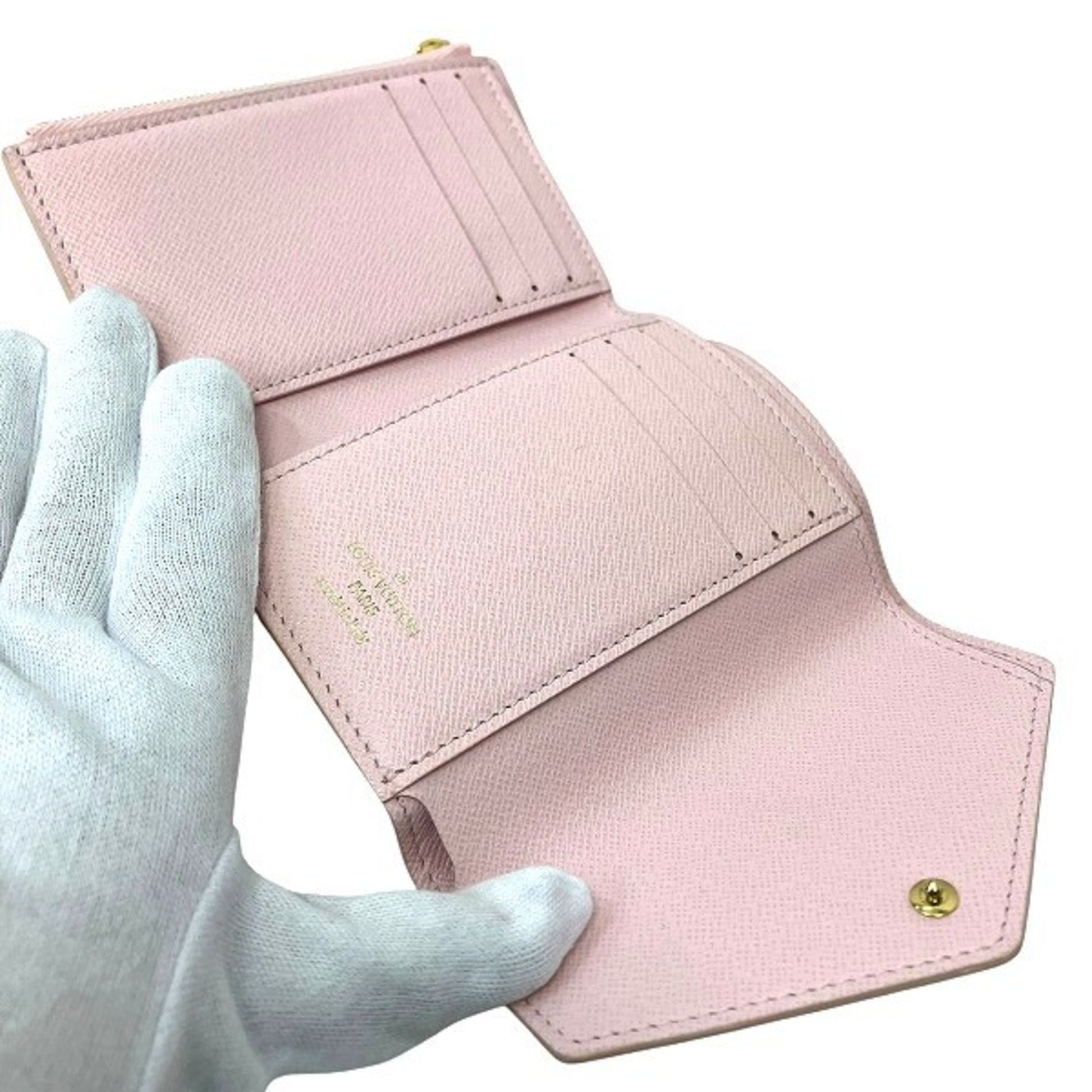 Louis Vuitton Portefeuille Victorine, Pink, Canvas, wallet