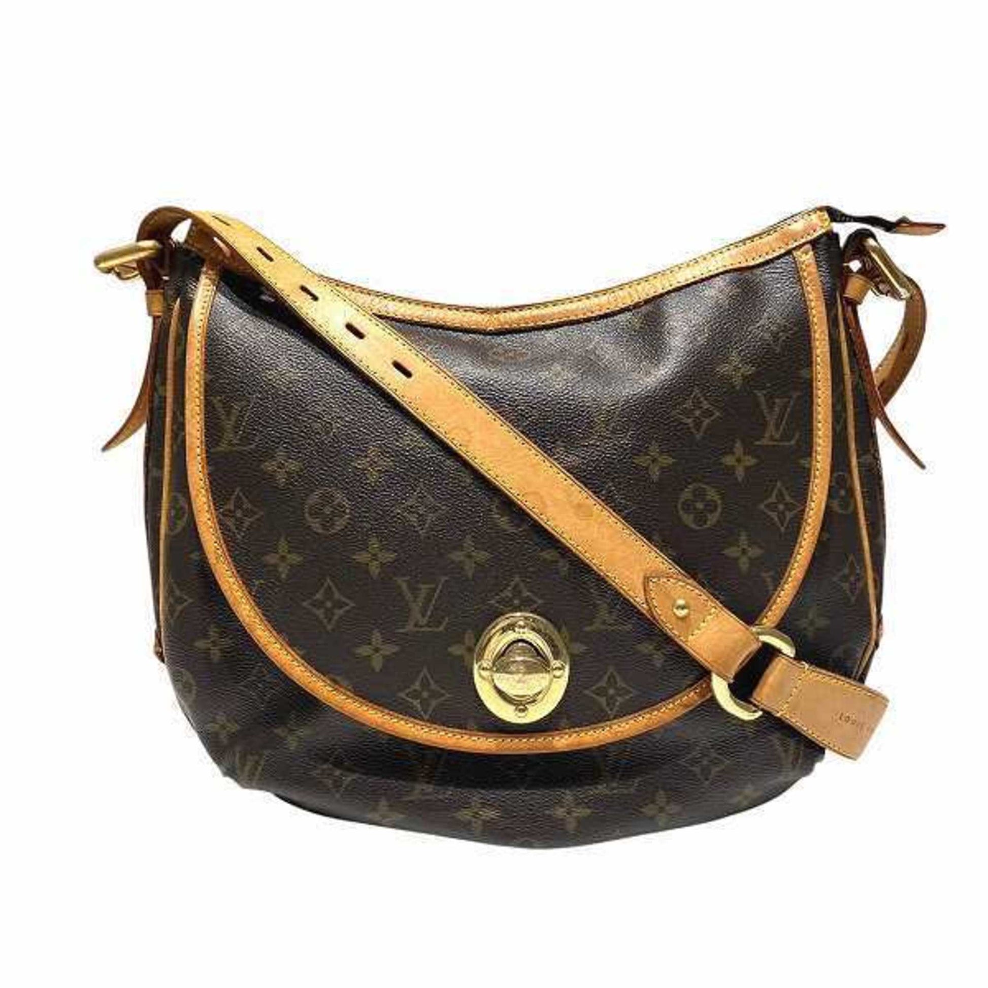 Louis Vuitton Tulum, Brown, Canvas, shoulder