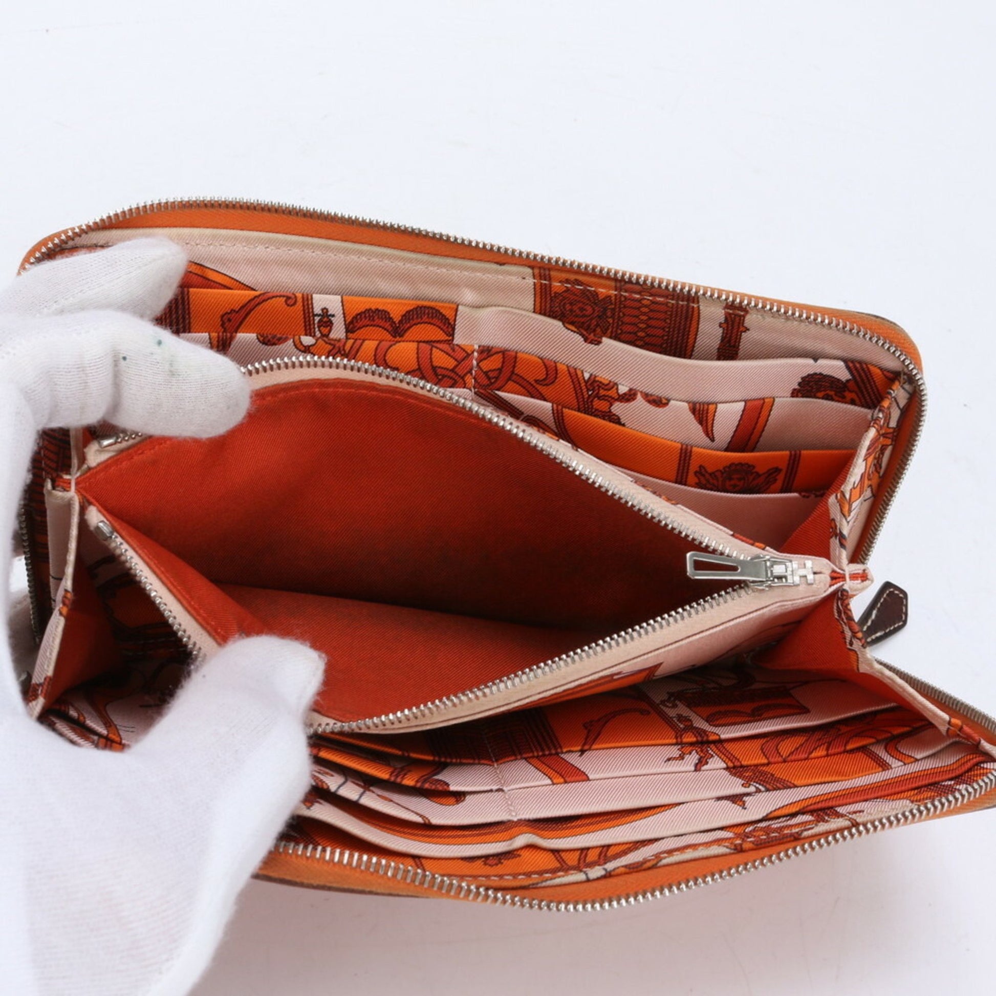 Hermès Silk'In, Orange, Leather, wallet