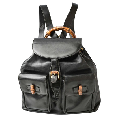Gucci, Black, Leather, backpack