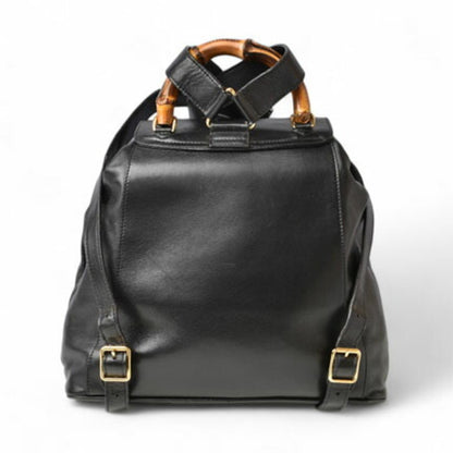 Gucci, Black, Leather, backpack
