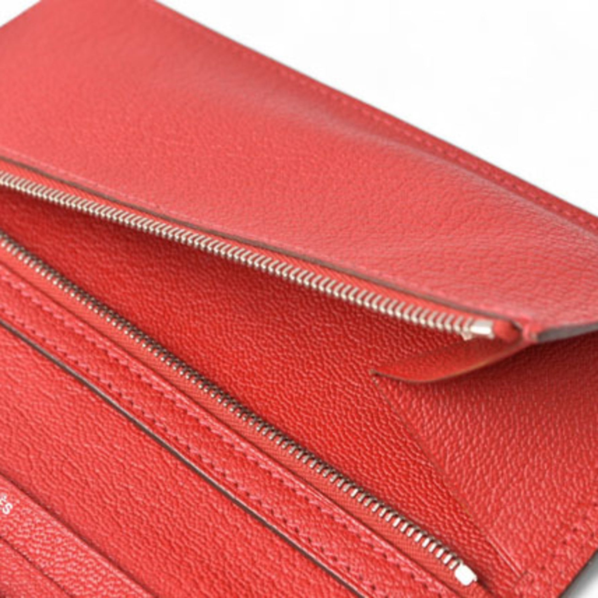 Hermès Béarn, Red, Leather, wallet