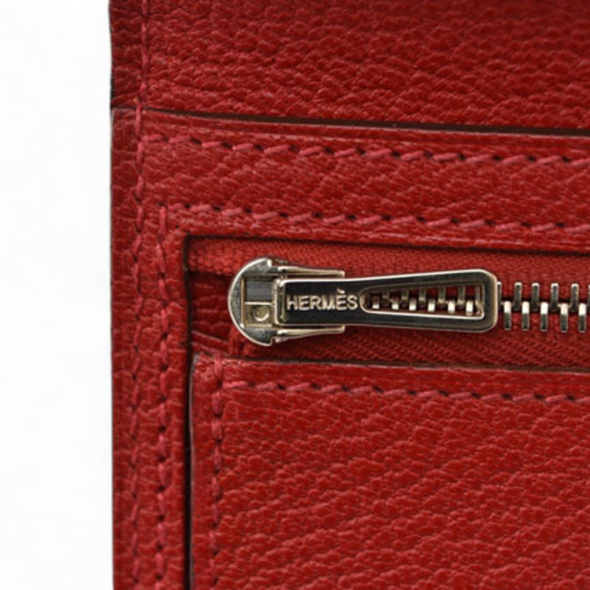 Hermès Béarn, Red, Leather, wallet