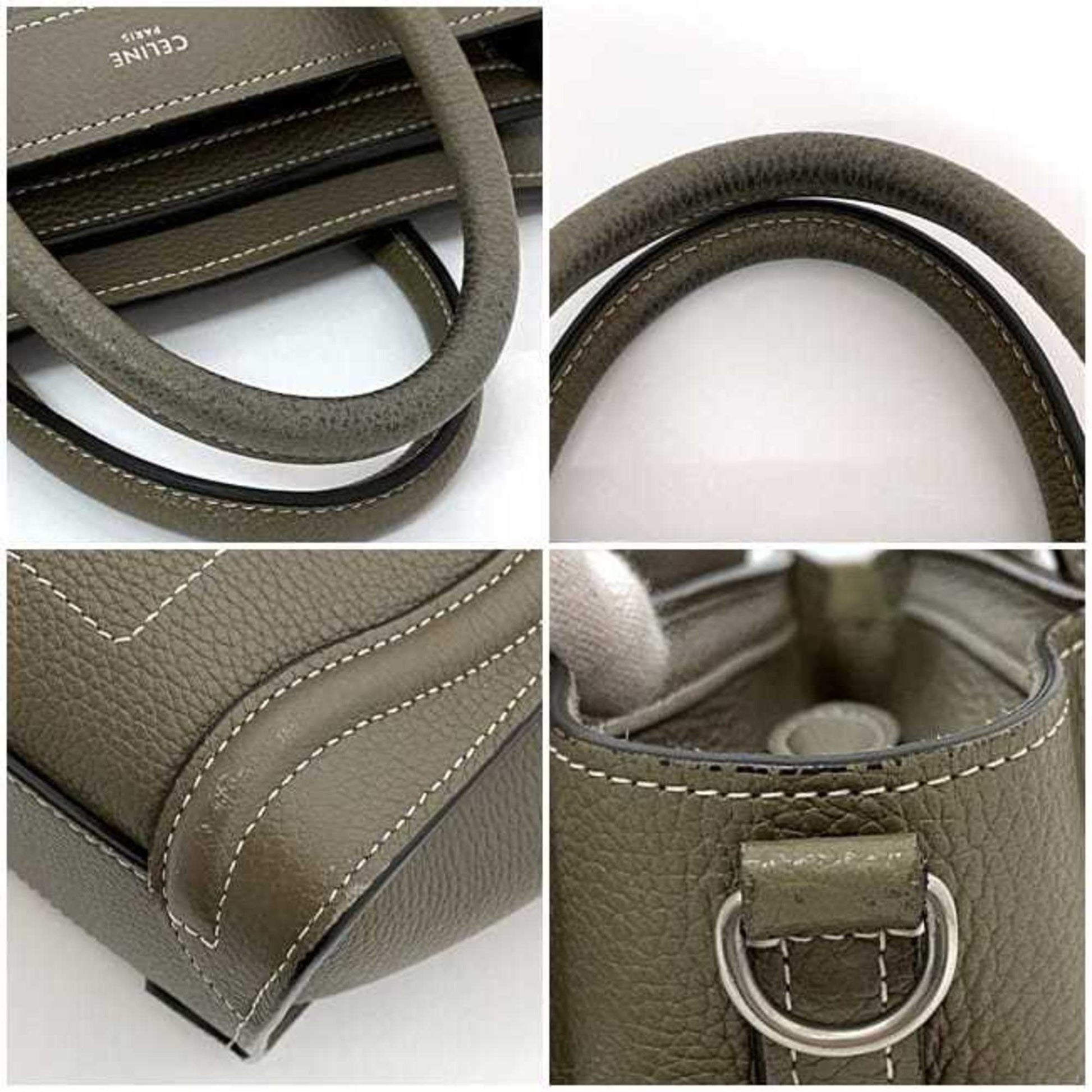 Céline Luggage, Beige, Leather, handbag