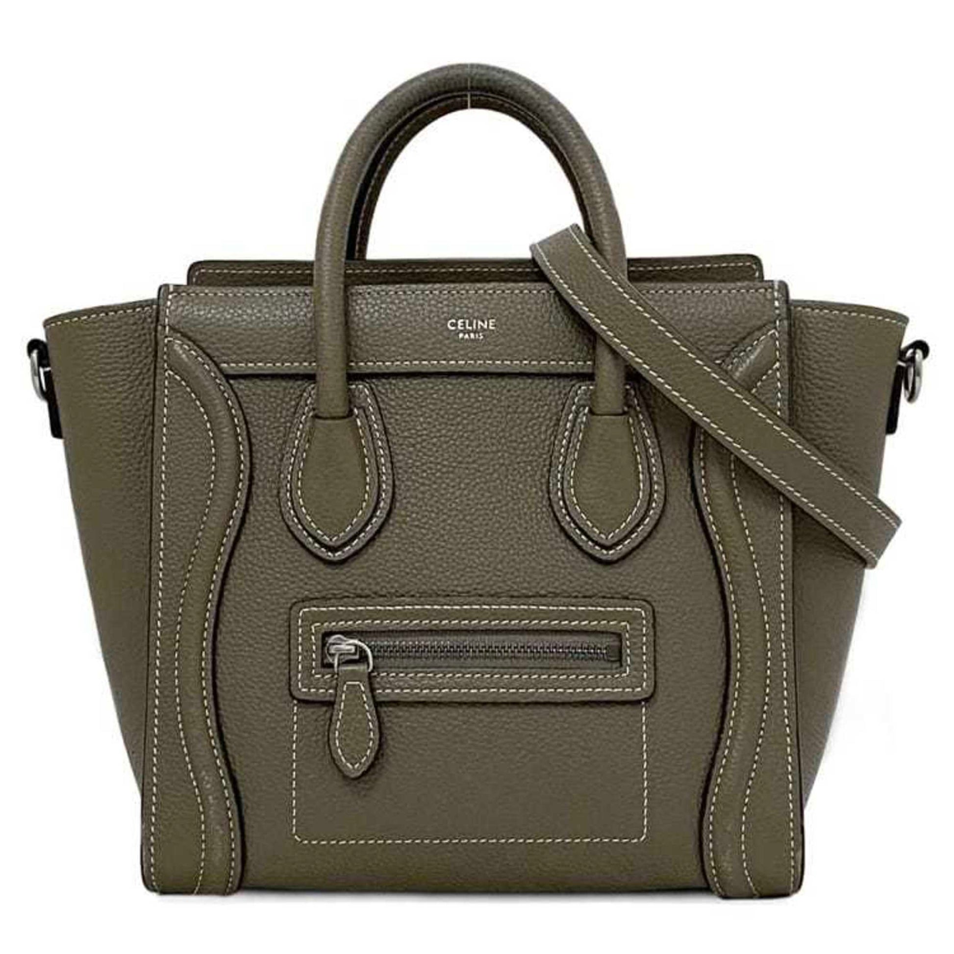 Céline Luggage, Beige, Leather, handbag