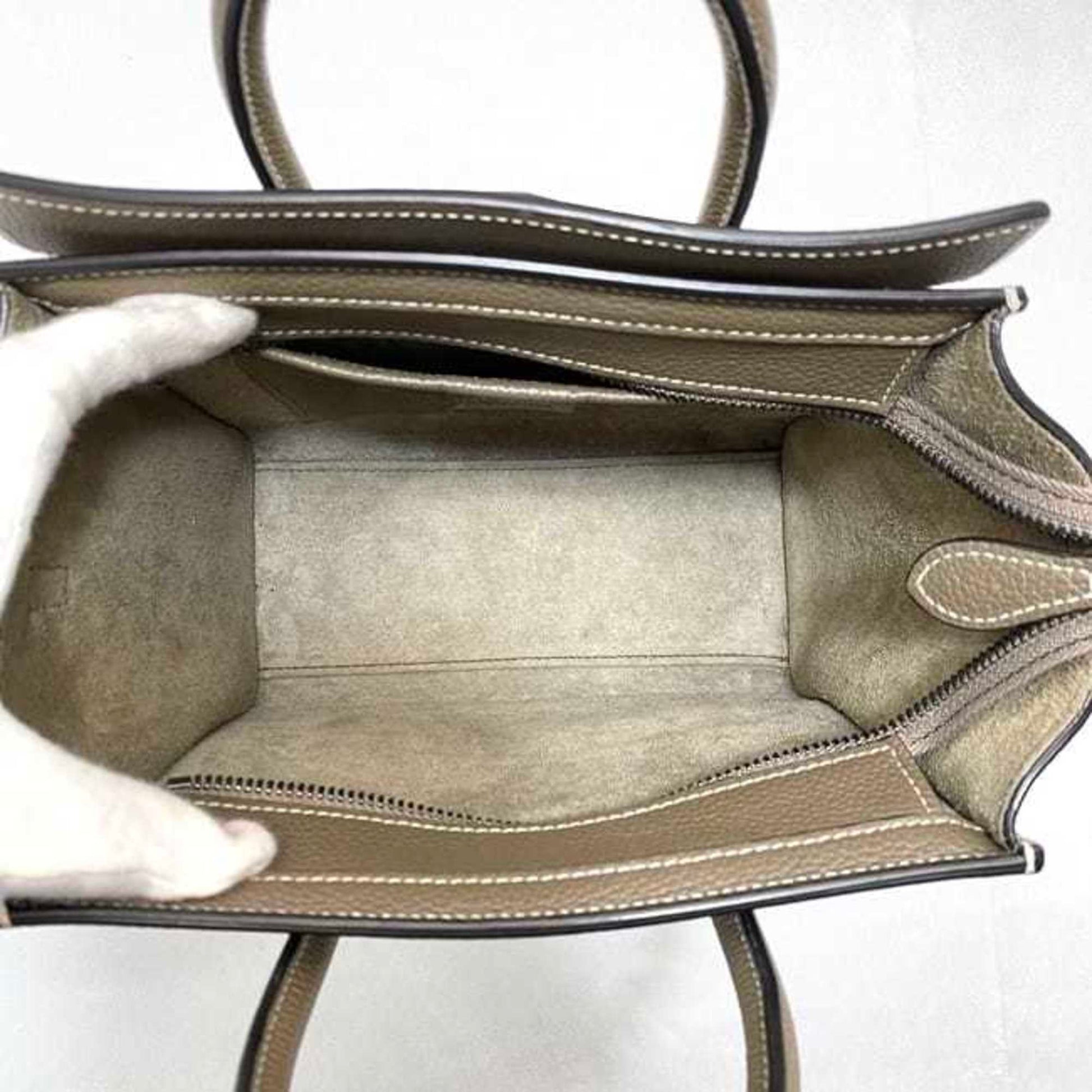 Céline Luggage, Beige, Leather, handbag