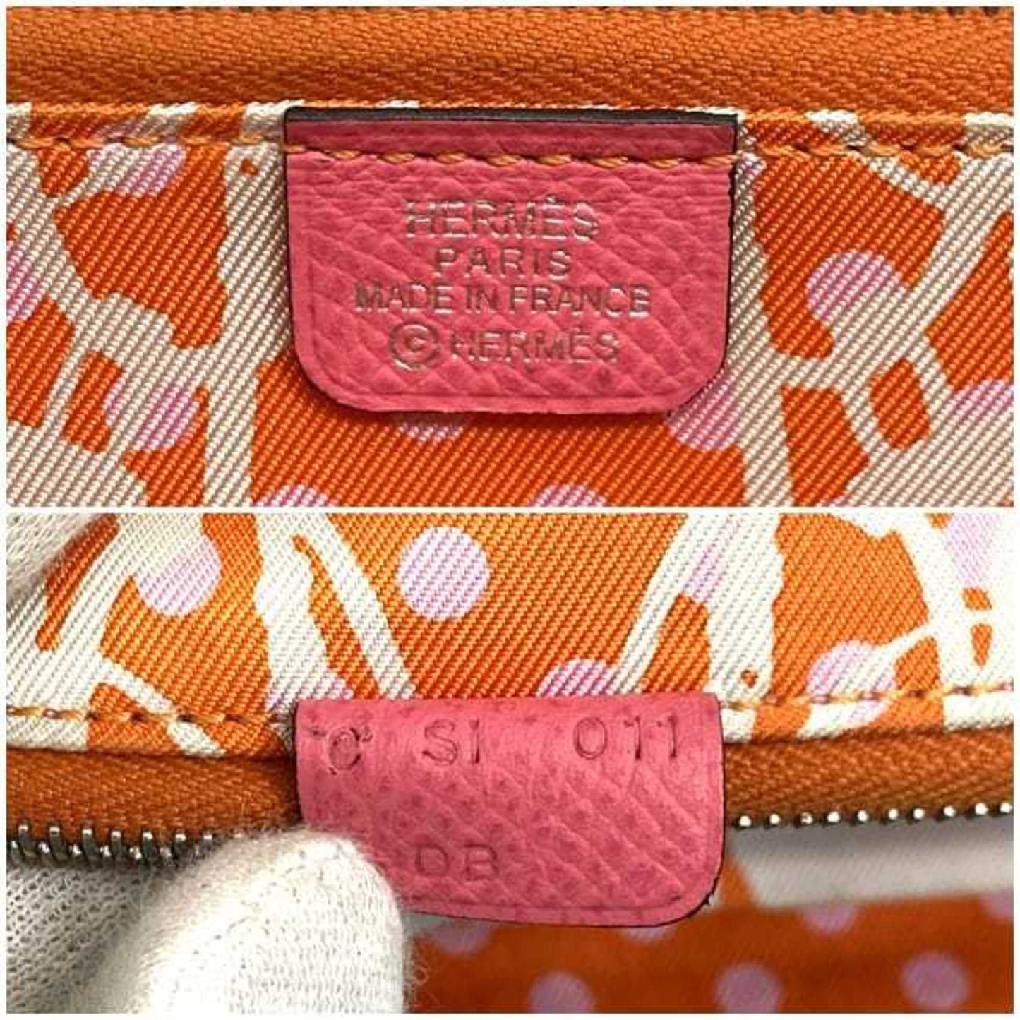 Hermès Silk'In, Pink, Leather, wallet