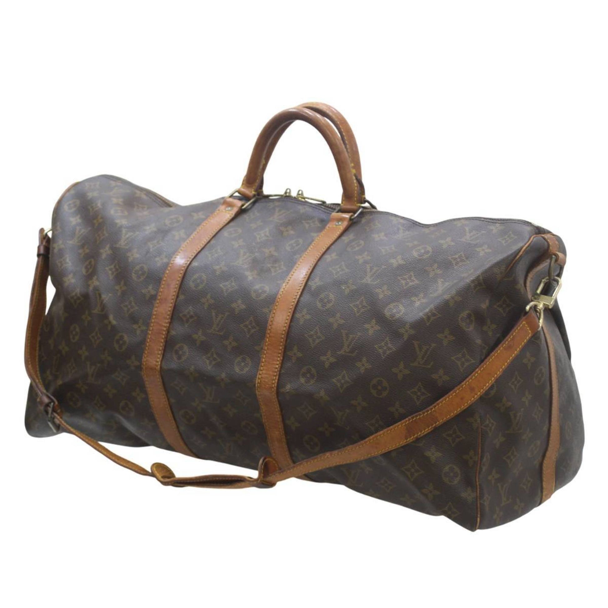 Louis Vuitton Keepall Bandoulière 60, Brown, Canvas, travel