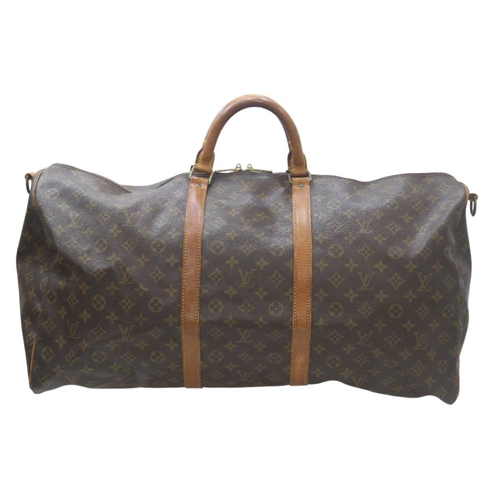 Louis Vuitton Keepall Bandoulière 60, Brown, Canvas, travel