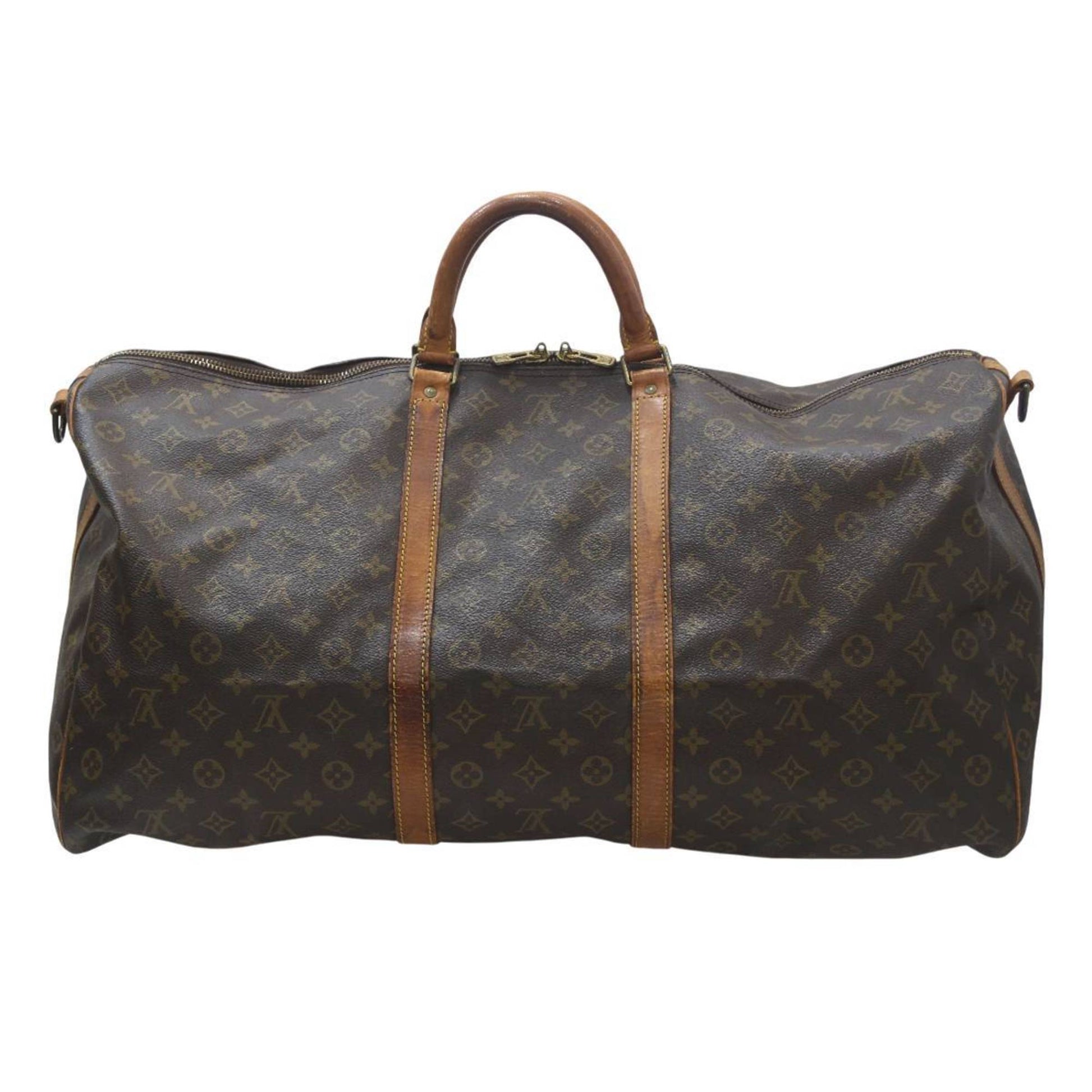 Louis Vuitton Keepall Bandoulière 60, Brown, Canvas, travel