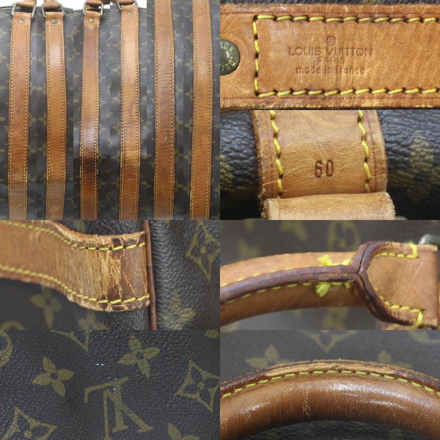 Louis Vuitton Keepall Bandoulière 60, Brown, Canvas, travel