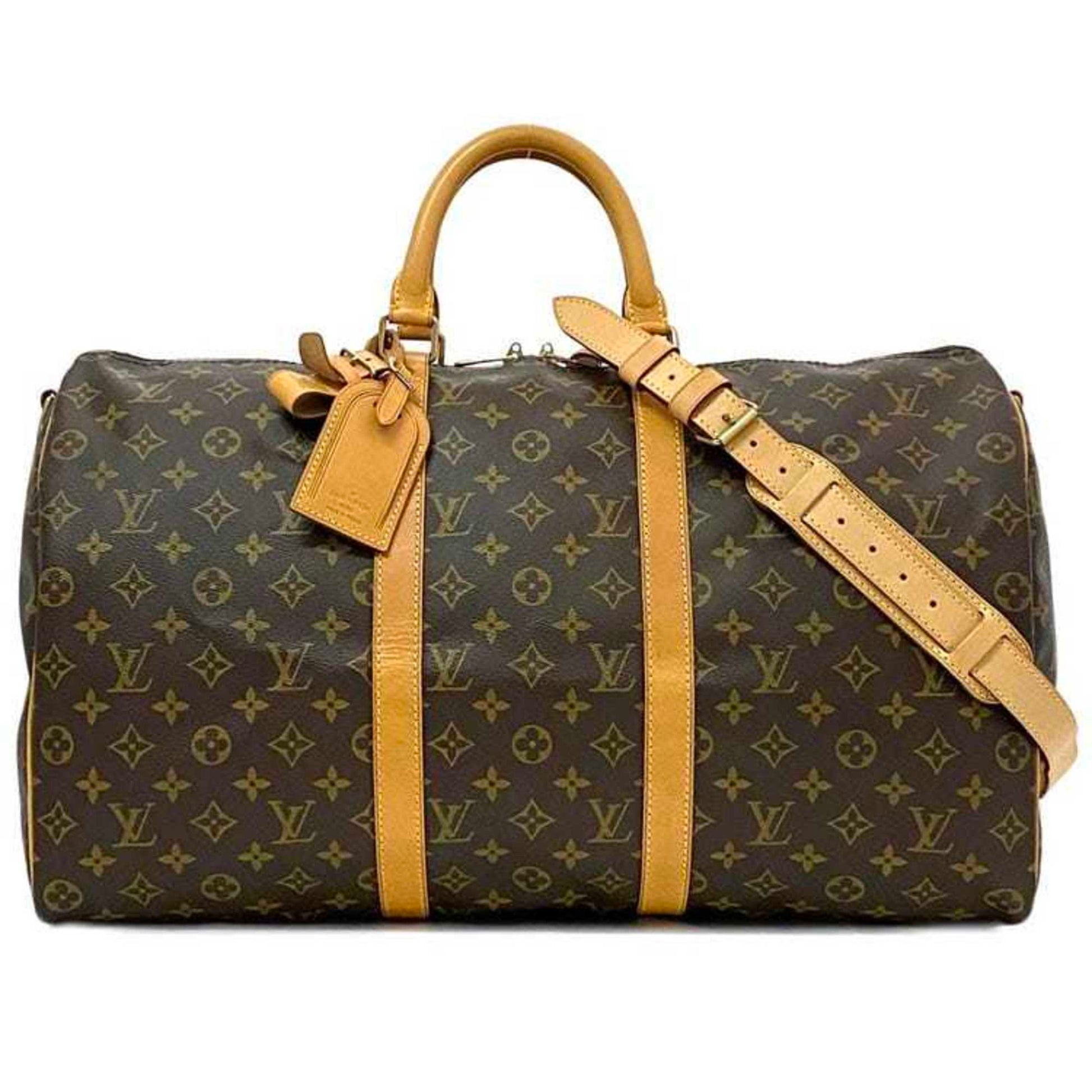 Louis Vuitton Keepall Bandouliere 50, Brown, Canvas, travel