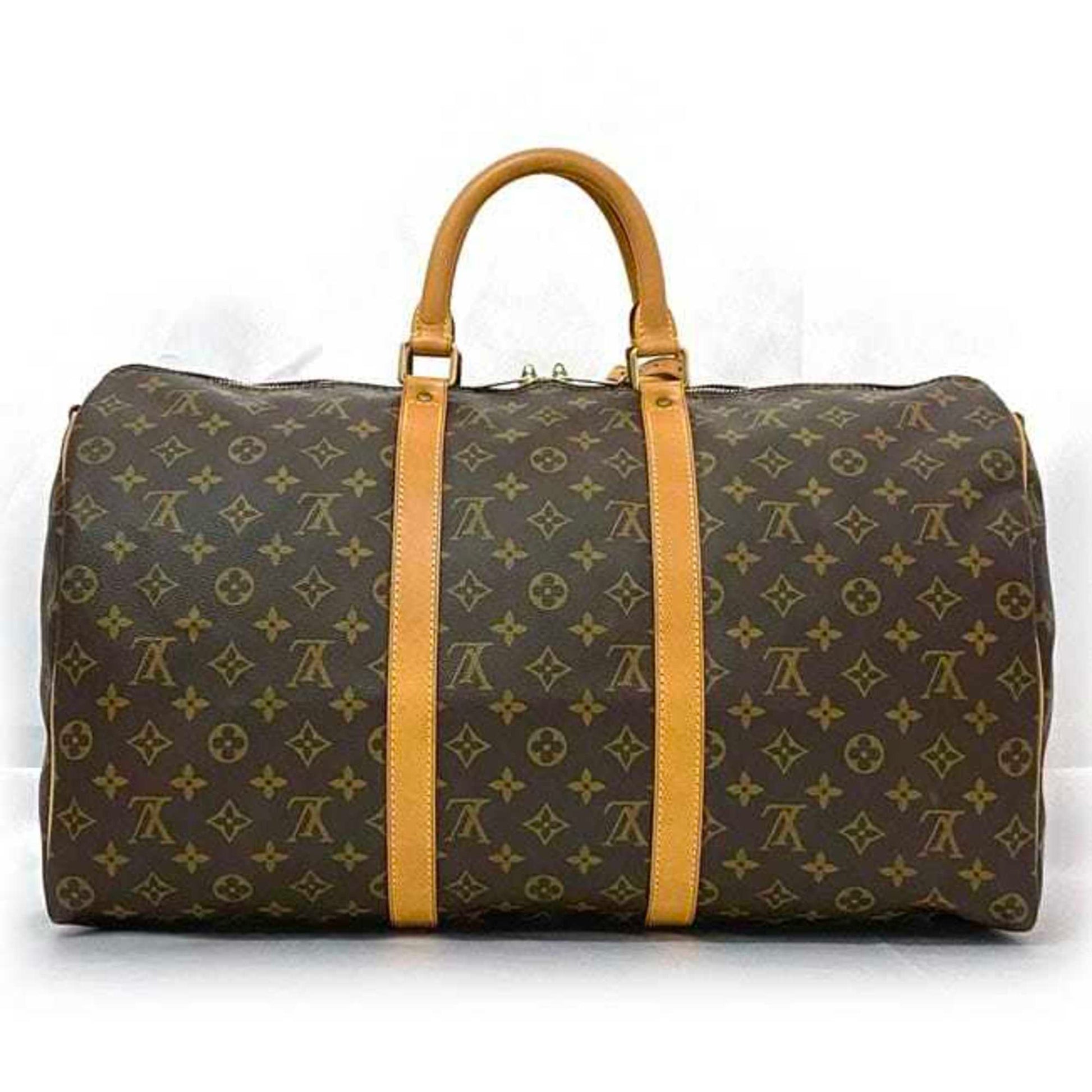 Louis Vuitton Keepall Bandouliere 50, Brown, Canvas, travel