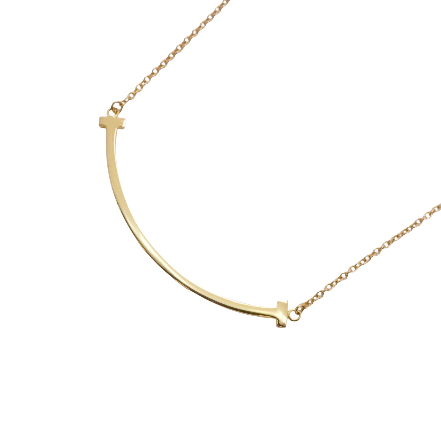 Tiffany & Co T Smile, Gold, Yellow Gold, necklace