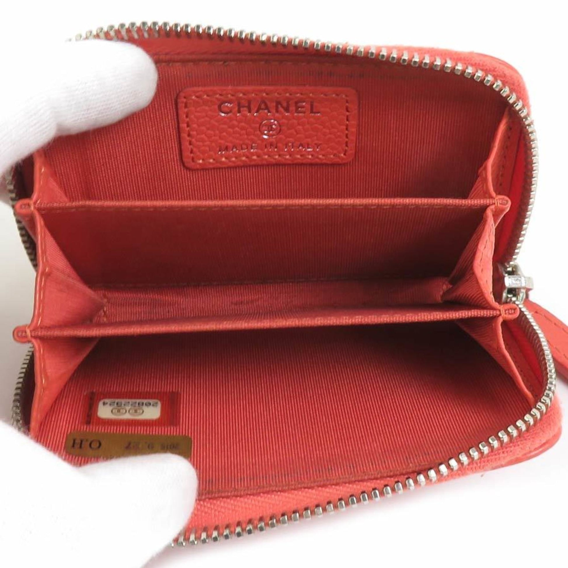 Chanel, Red, Leather, wallet