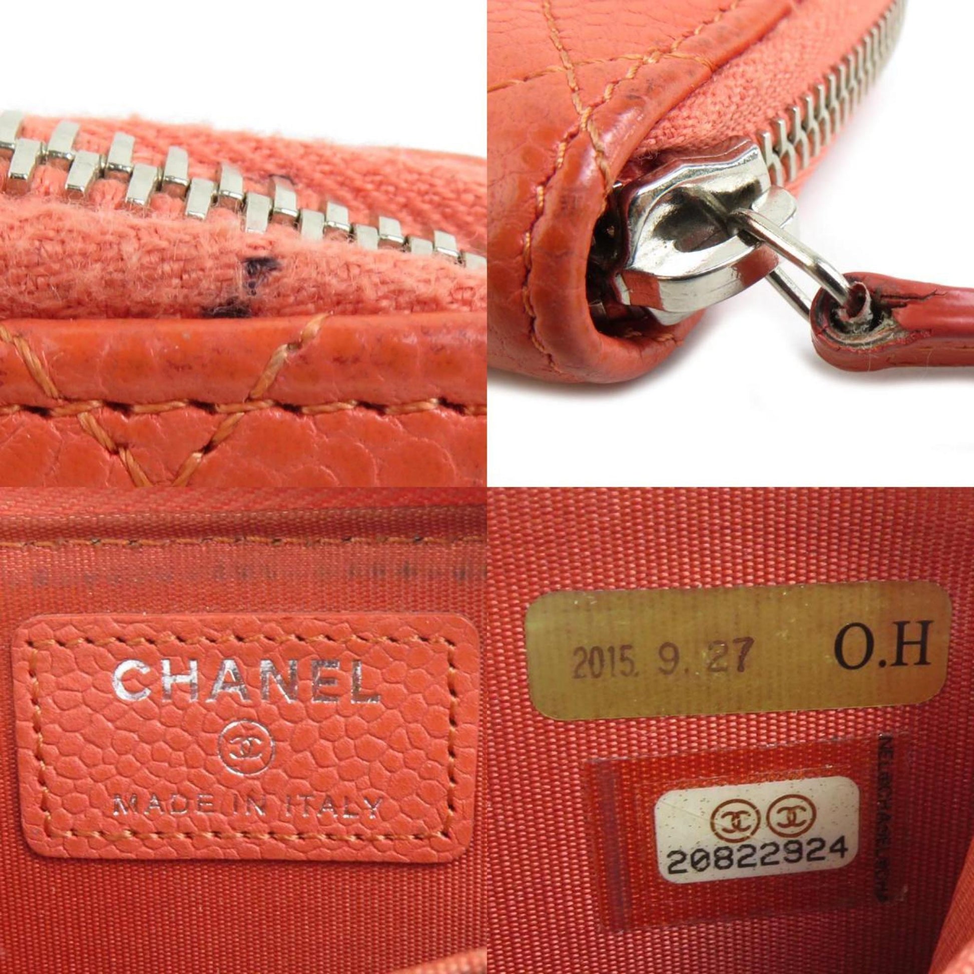 Chanel, Red, Leather, wallet