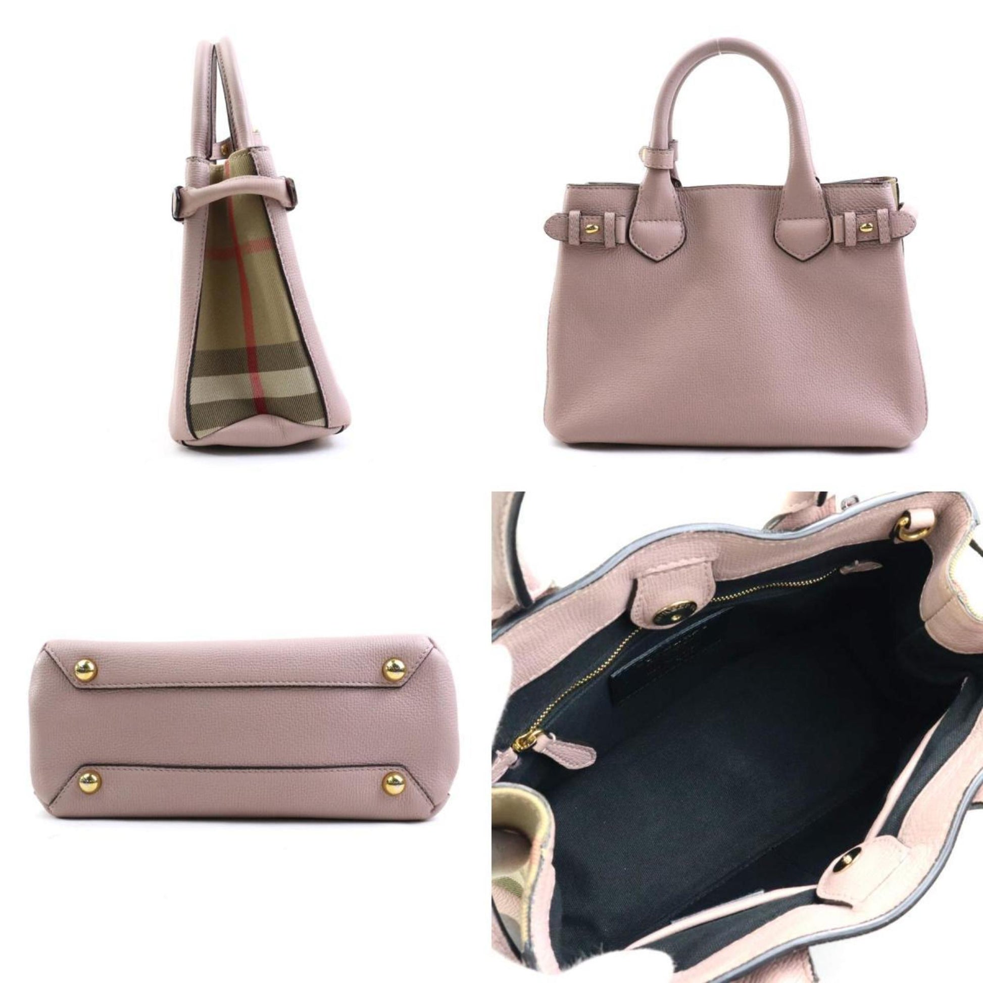 Burberry Banner, Pink, Leather, handbag