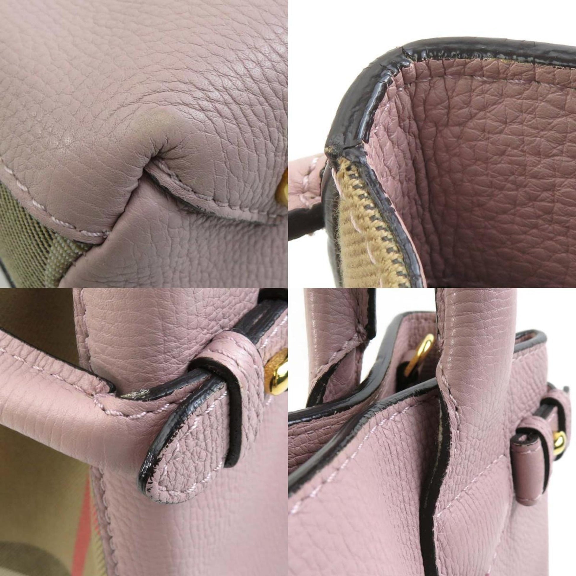 Burberry Banner, Pink, Leather, handbag