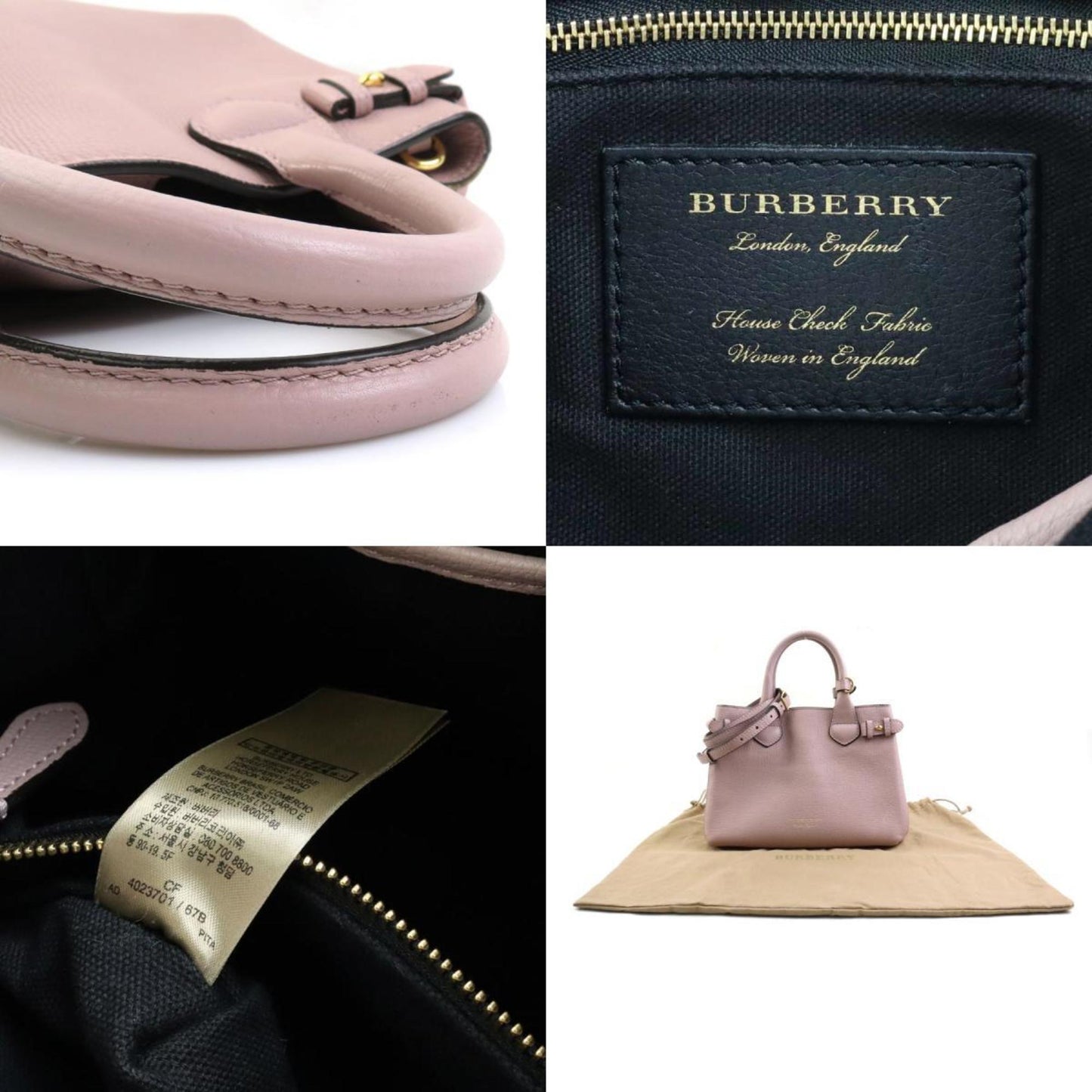 Burberry Banner, Pink, Leather, handbag