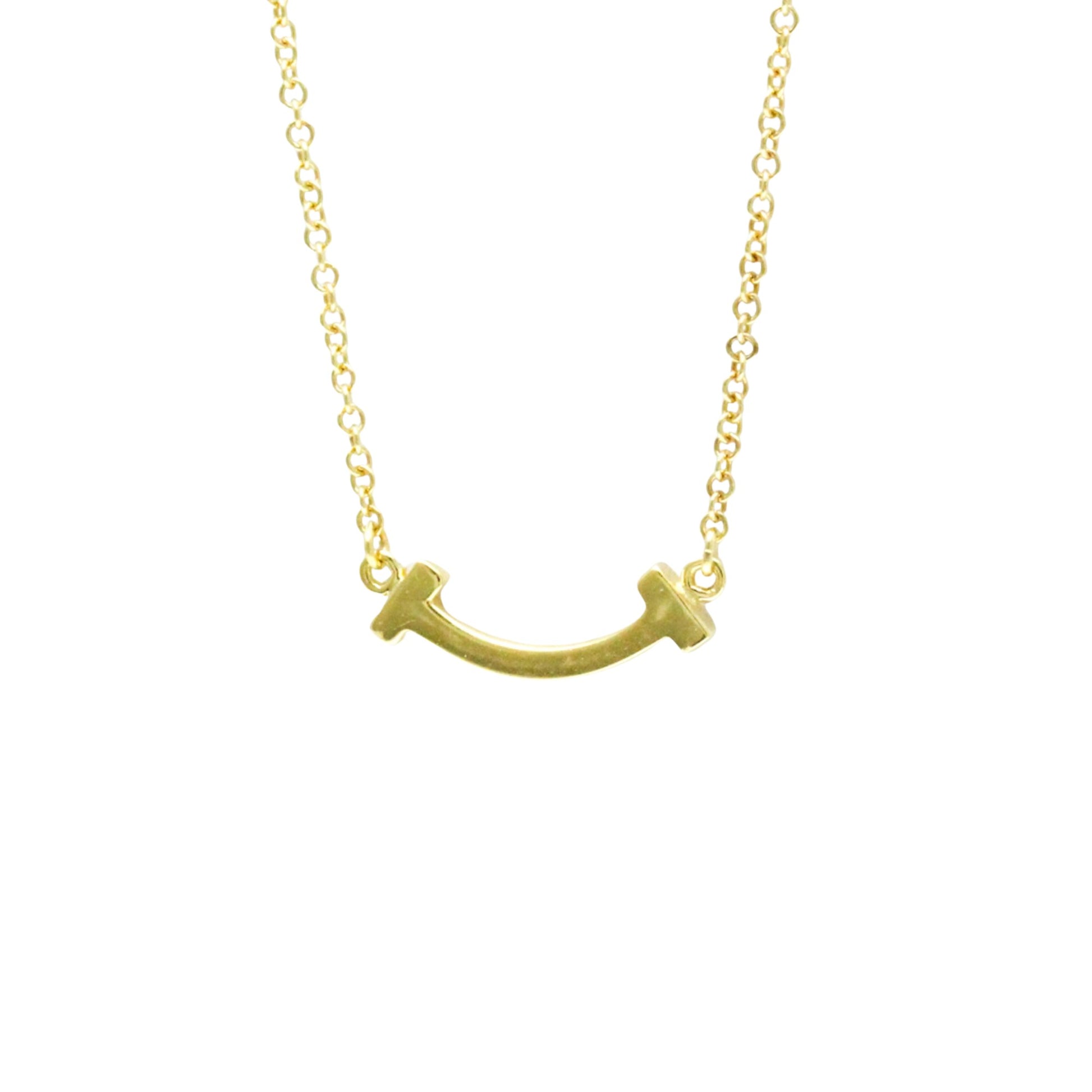 Tiffany & Co T Smile, Gold, Yellow Gold, necklace