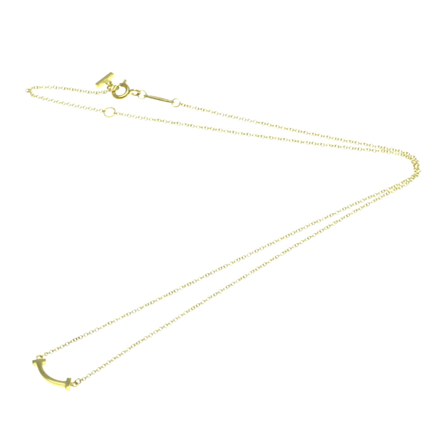 Tiffany & Co T Smile, Gold, Yellow Gold, necklace