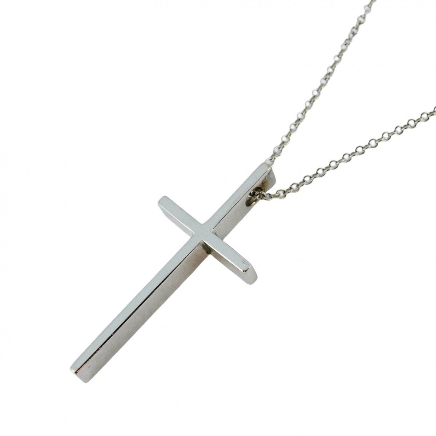 Tiffany & Co Croix, Silver, White Gold, necklace