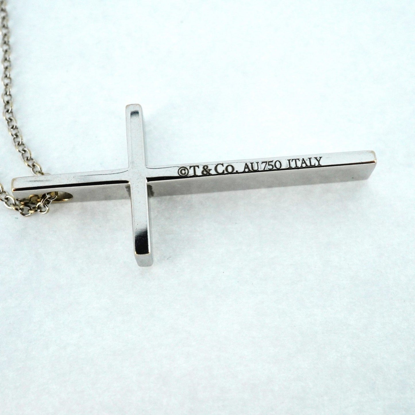 Tiffany & Co Croix, Silver, White Gold, necklace