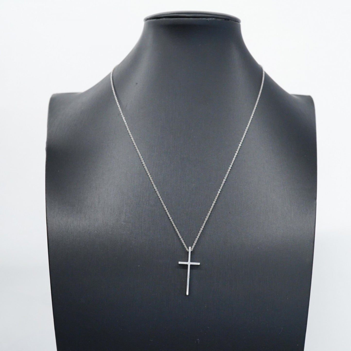 Tiffany & Co Croix, Silver, White Gold, necklace