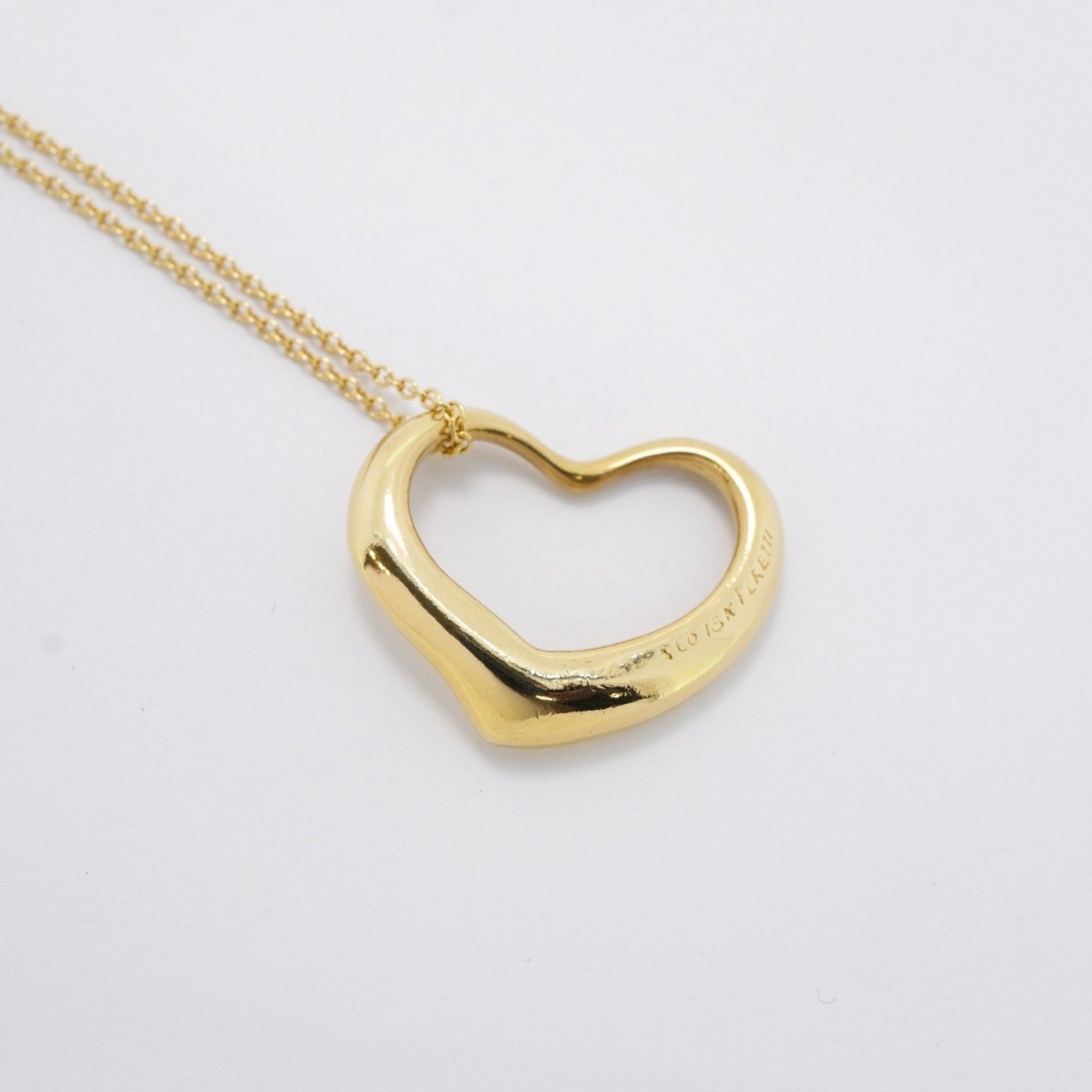 Tiffany & Co Open Heart, Gold, Yellow Gold, necklace