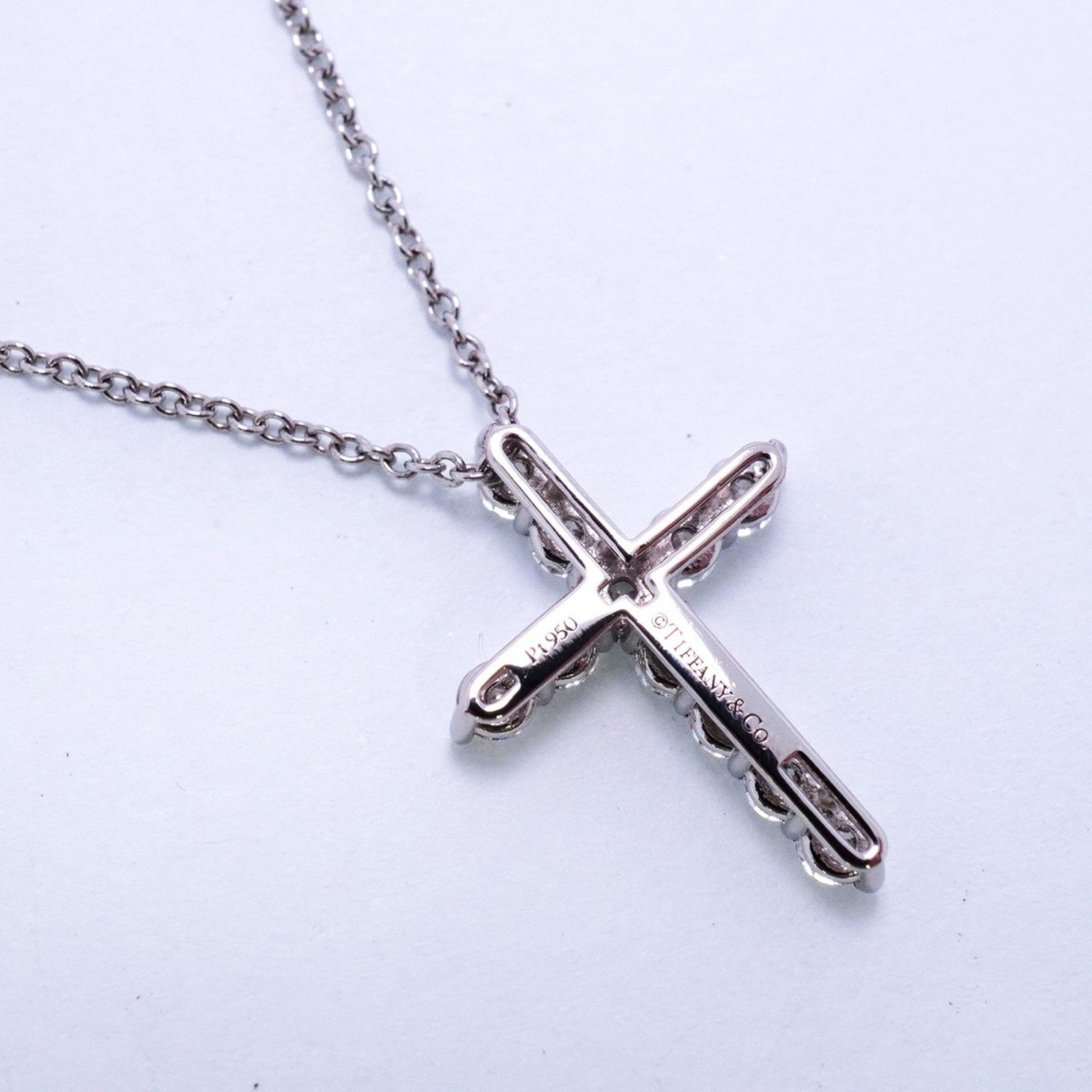 Tiffany & Co Croix, Silver, Platinum, necklace