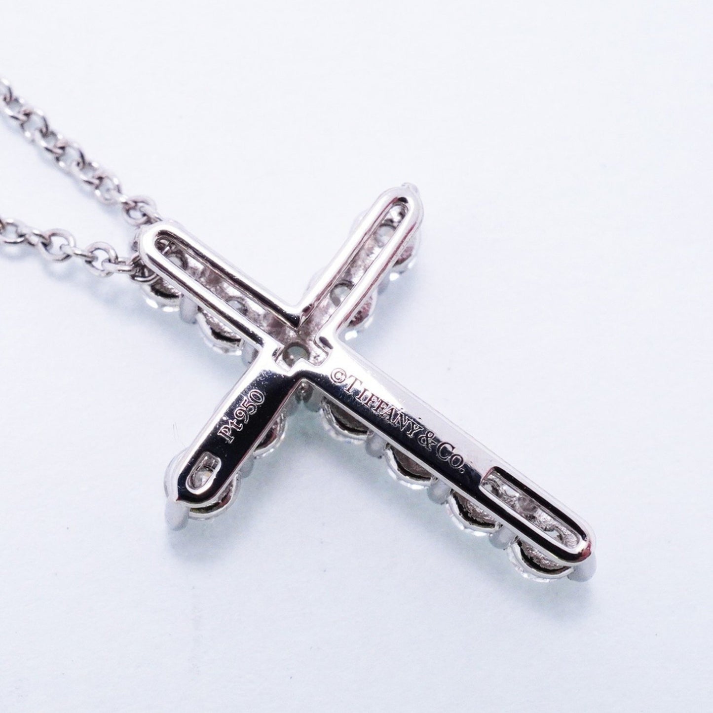 Tiffany & Co Croix, Silver, Platinum, necklace