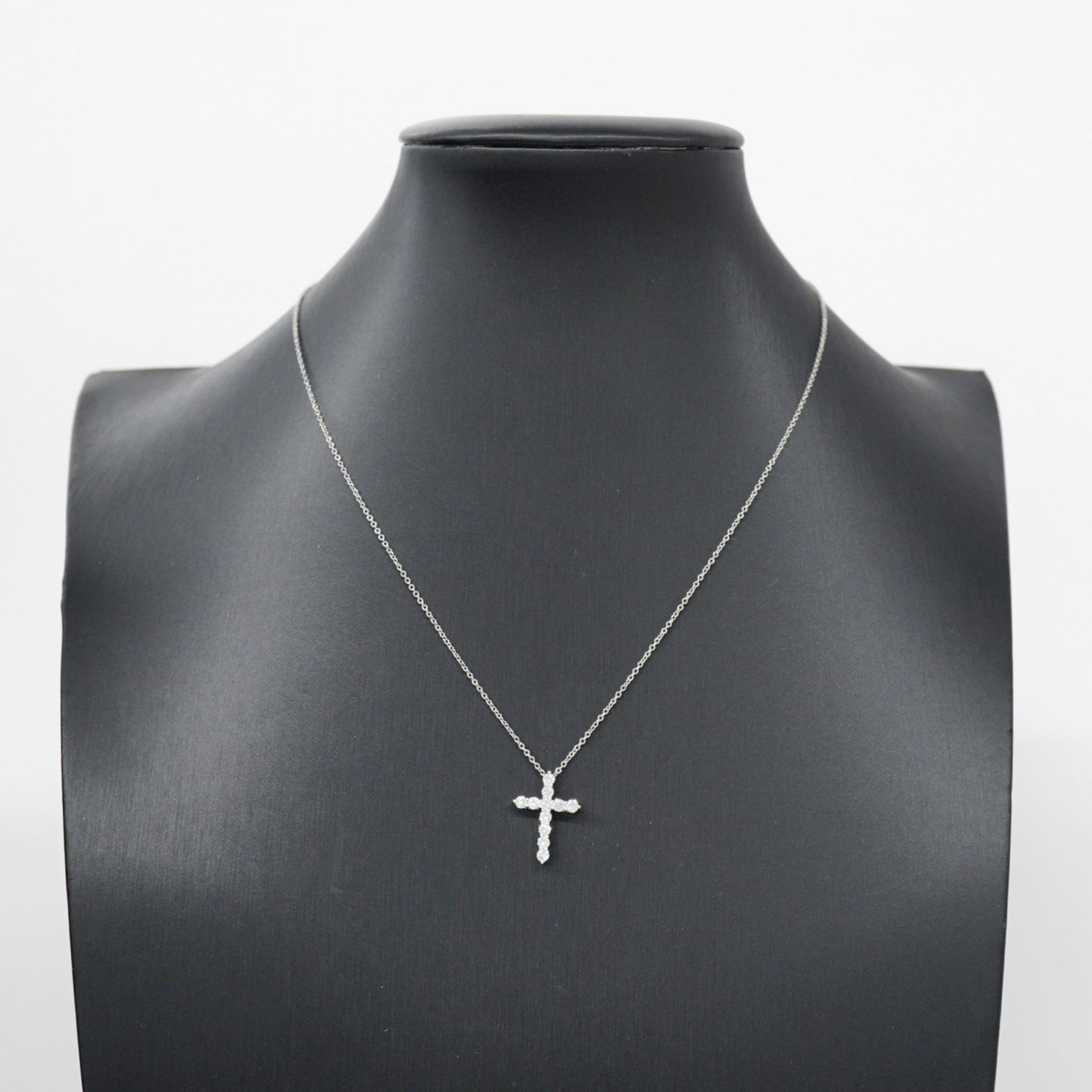 Tiffany & Co Croix, Silver, Platinum, necklace