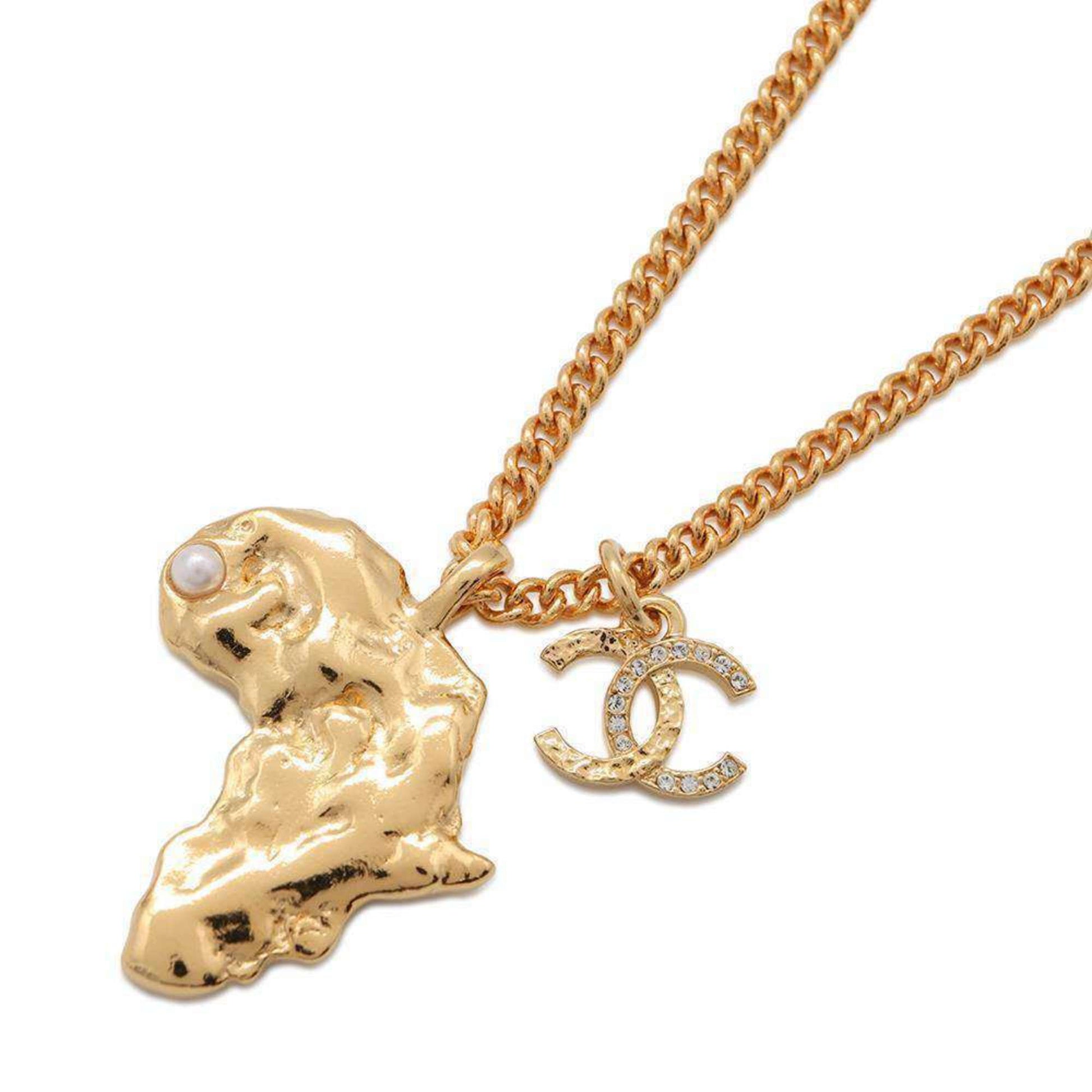 Chanel Coco Mark, Gold, Metal, necklace