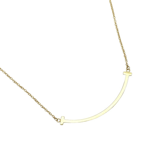 Tiffany & Co T Smile, Gold, Yellow Gold, necklace